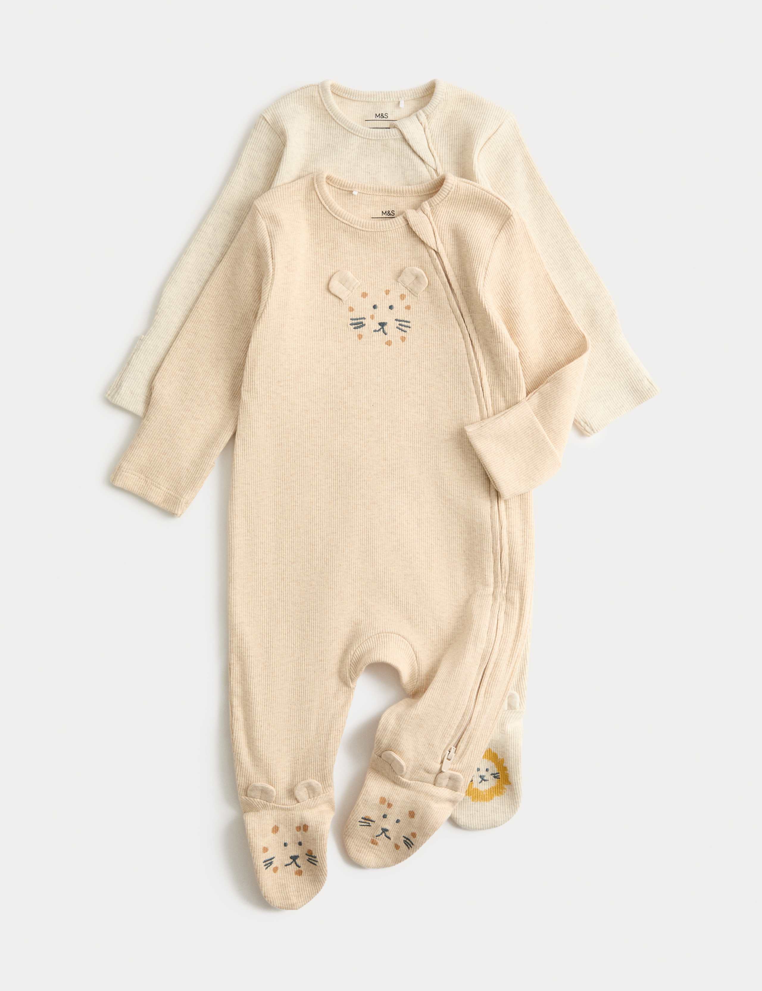 2 Pack Cotton Rich Novelty Sleepsuits (Tiny-3 Yrs) 1 of 3