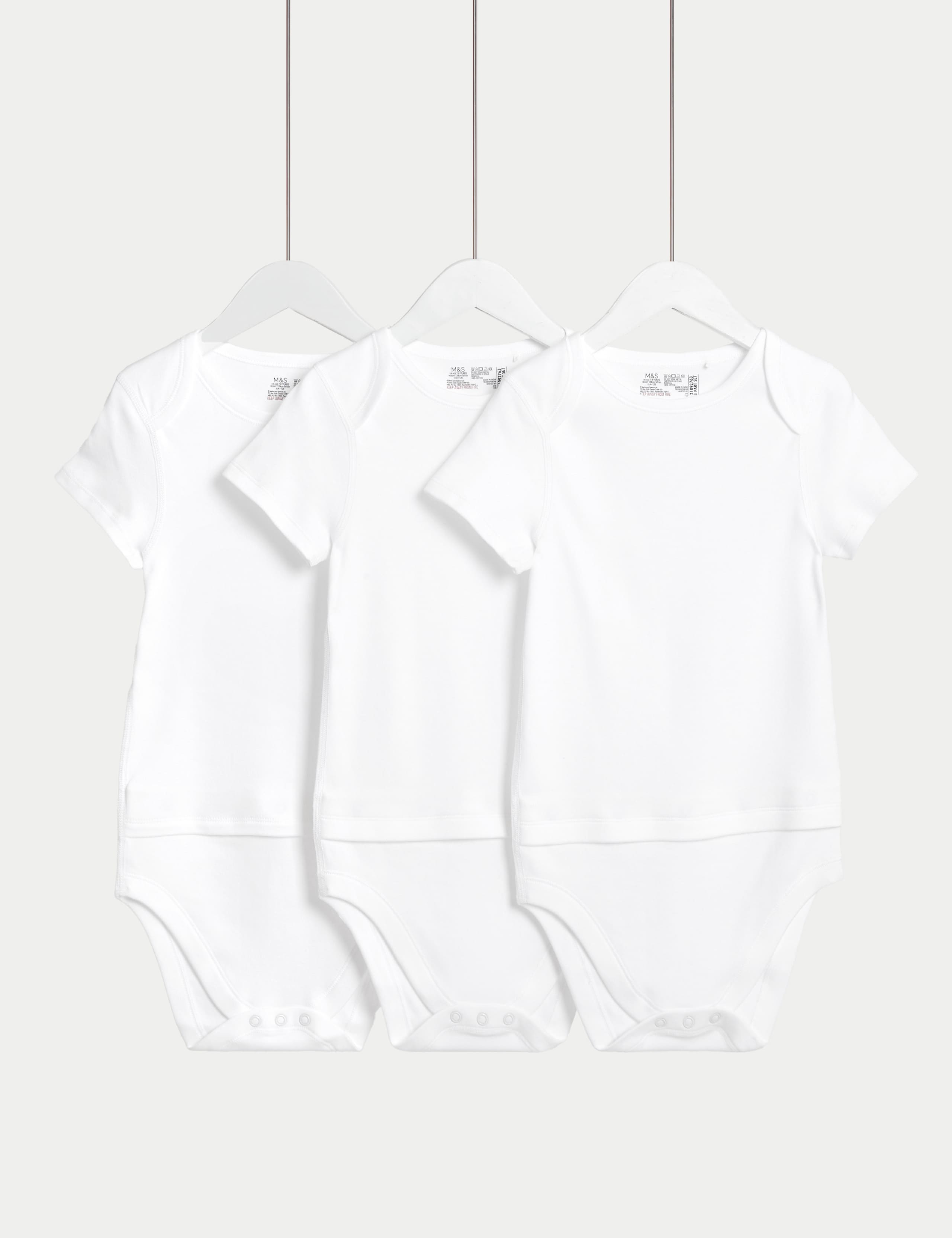 3 Pack Adaptive Pure Cotton Bodysuits (7lbs–16 Yrs) 1 of 5