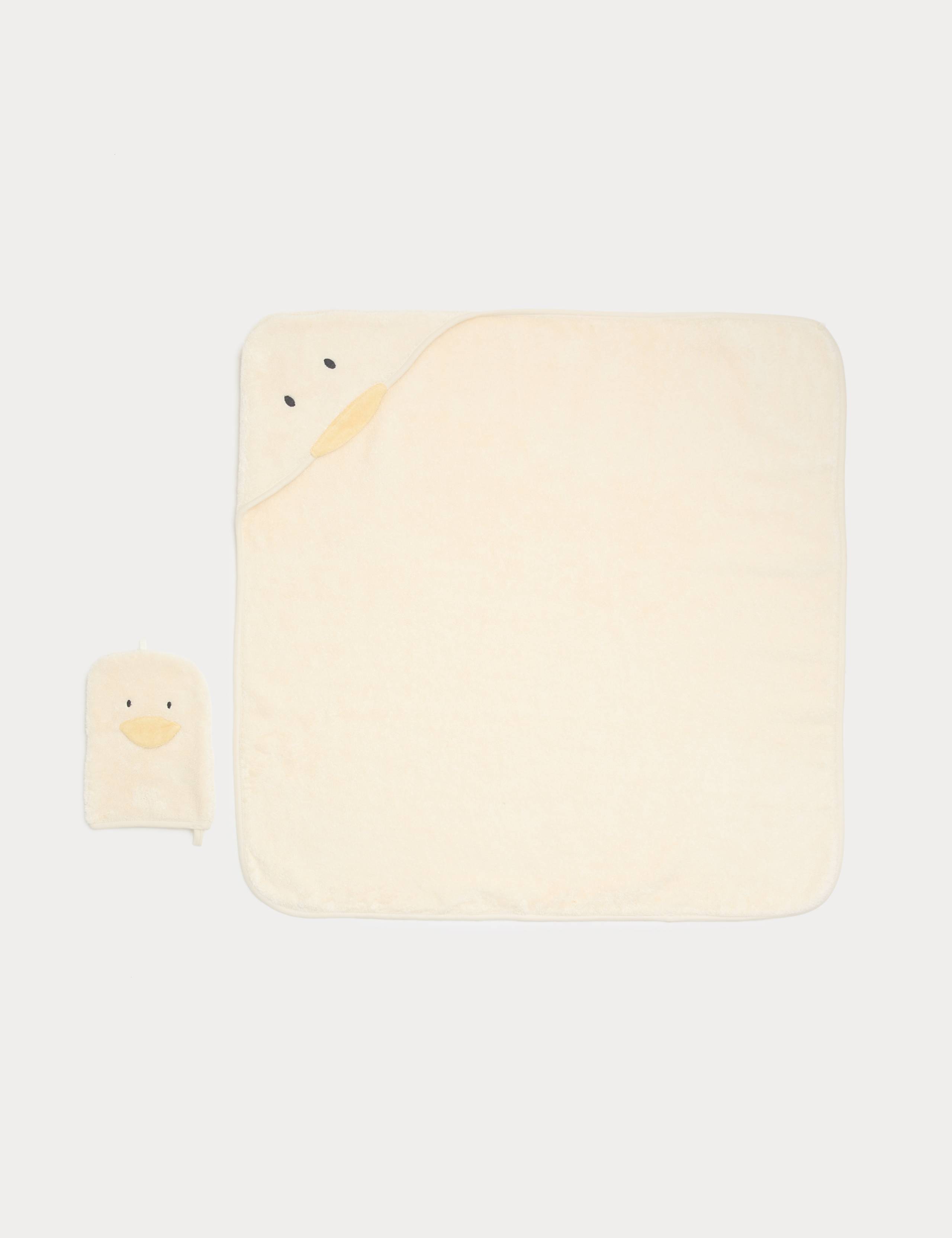 Pure Cotton Duck Towel and Mitt Set 2 of 2