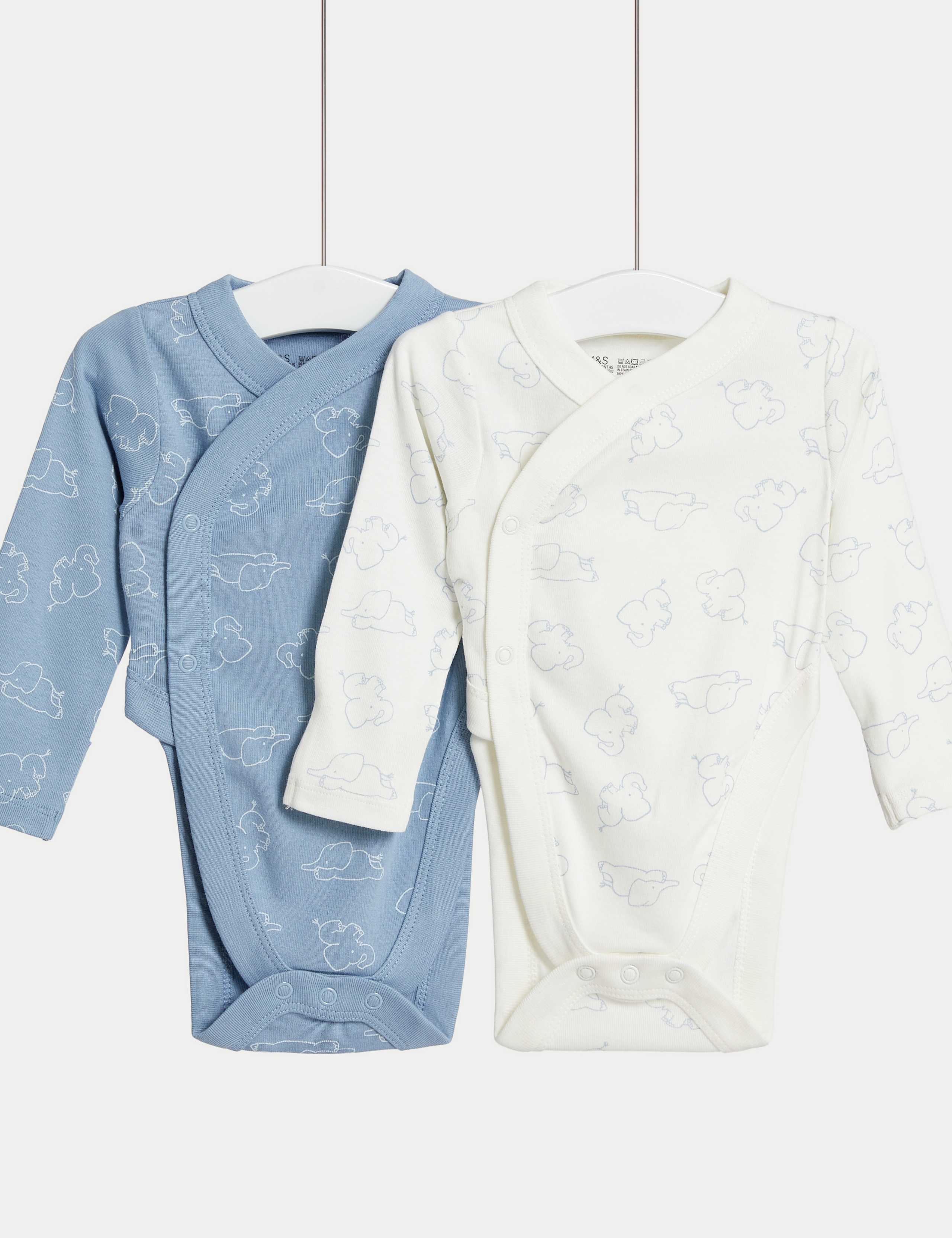 2 Pack Hip Dysplasia Pure Cotton Bodysuits (7lbs-1 Yrs) 1 of 3