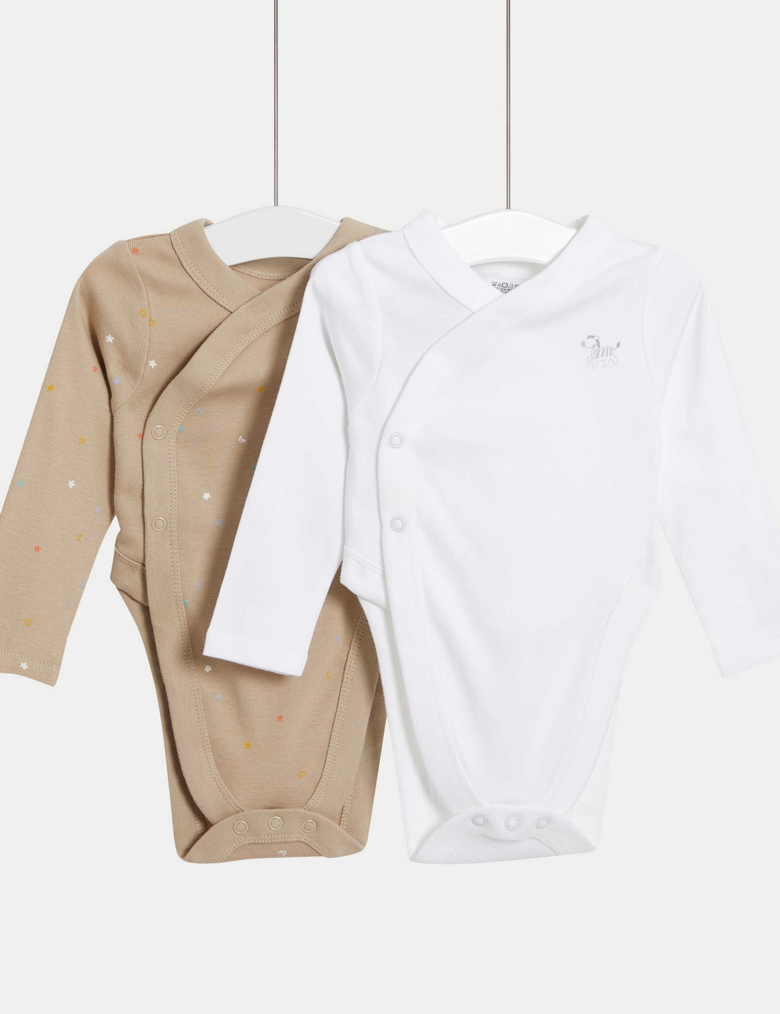 2 Pack Hip Dysplasia Pure Cotton Bodysuits (7lbs-1 Yrs) 1 of 4