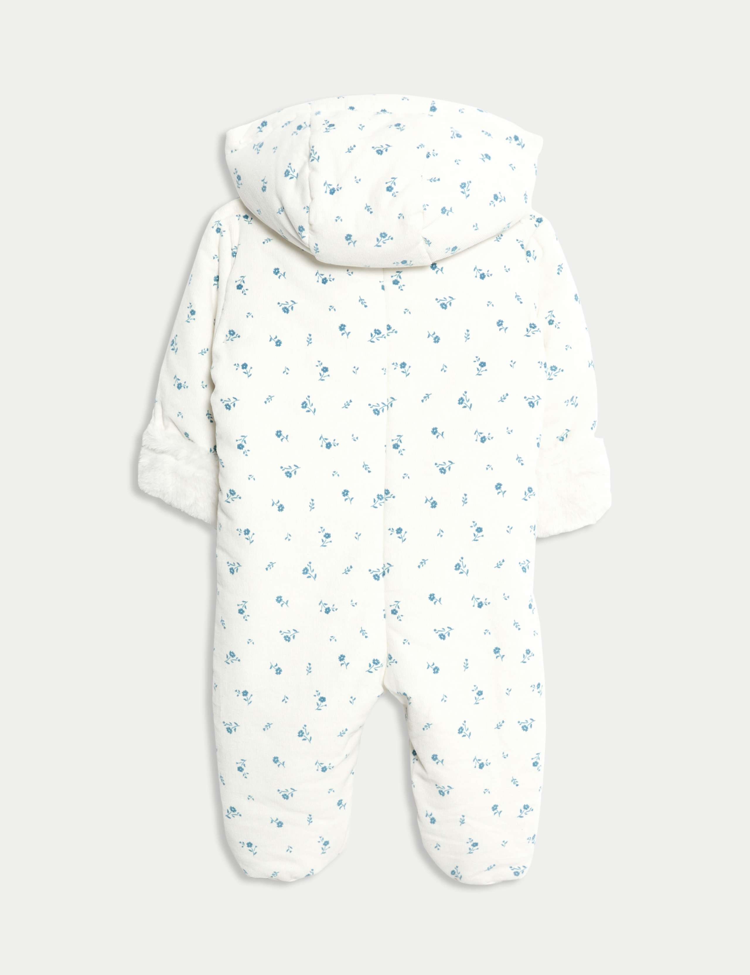 Cord Floral Pramsuit (0-12 Mths) 2 of 4