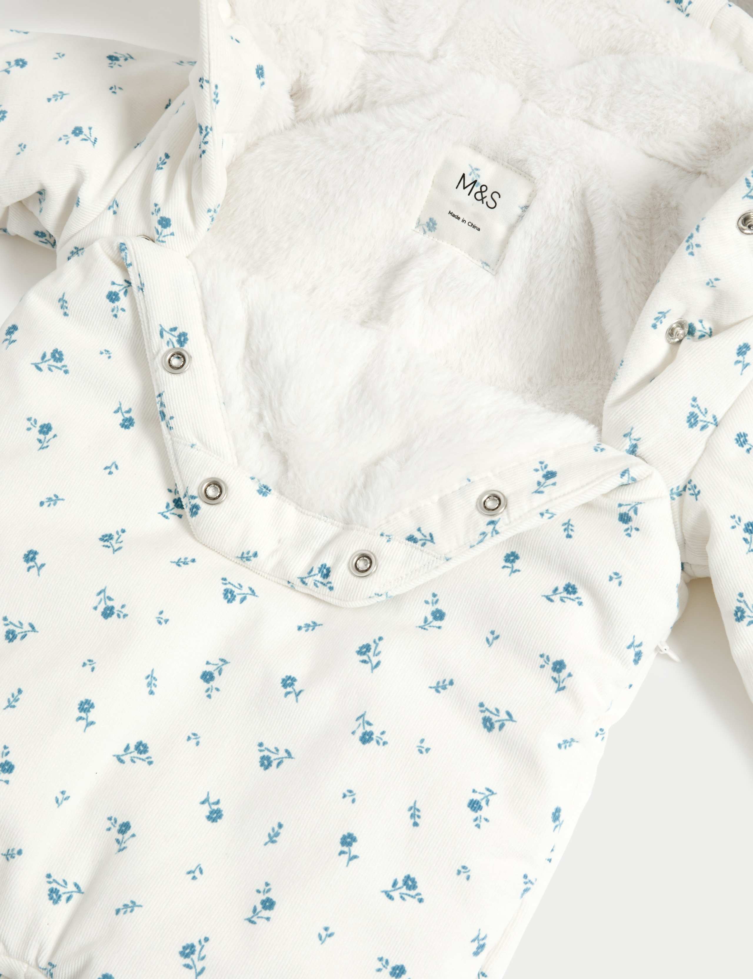 Cord Floral Pramsuit (0-12 Mths) 3 of 4