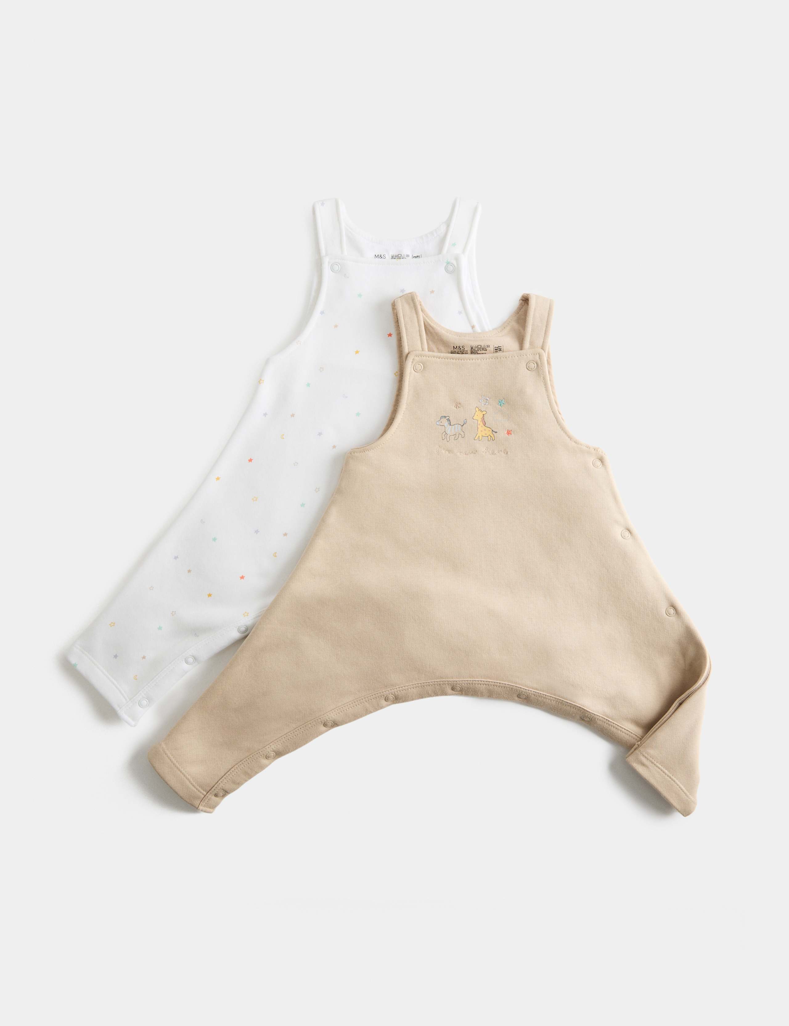 2 Pack Hip Dysplasia Cotton Rich Dungarees (7lbs-1 Yrs) 1 of 7