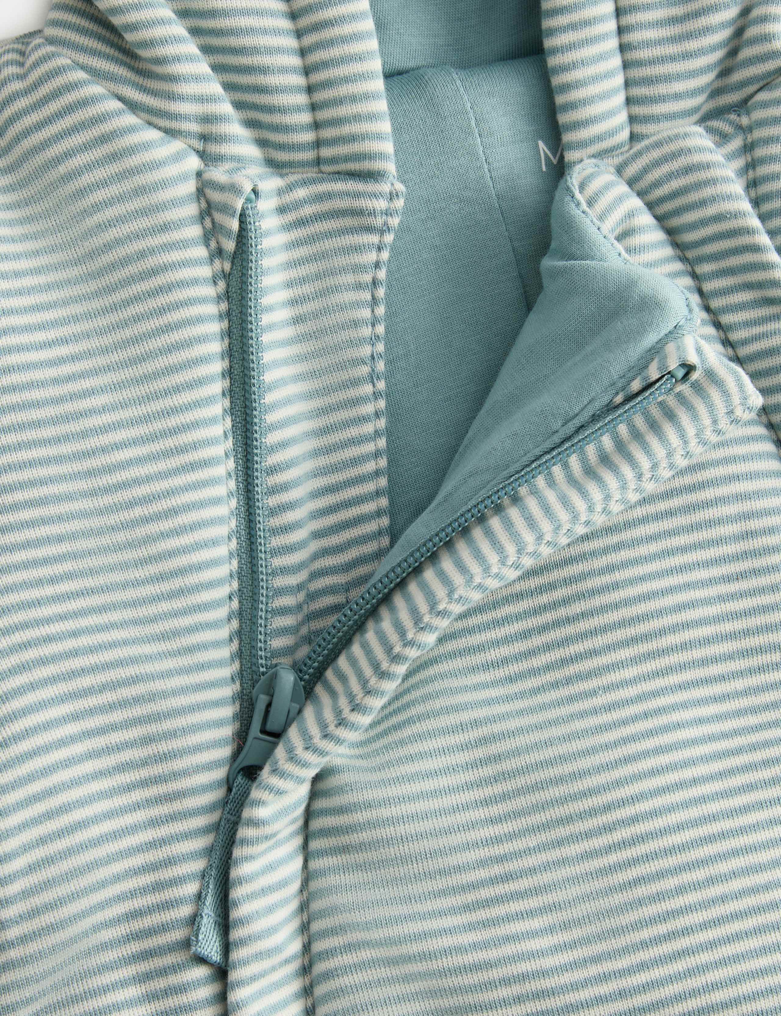 Blue Stripe Jersey Pramsuit (0-12 Mths) 3 of 3
