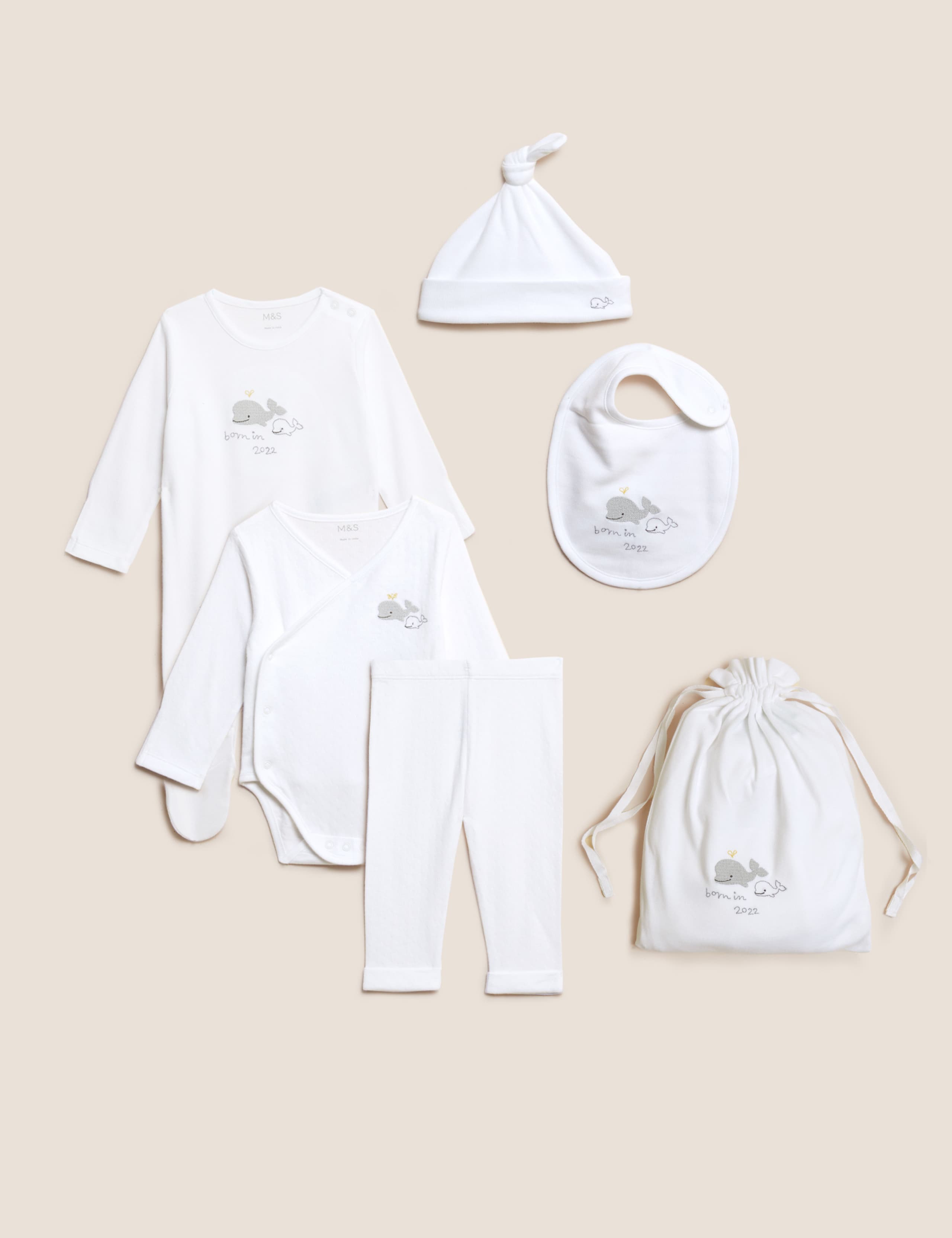 5pc Cotton Blend Born In 2022 Gift Set 1 of 9