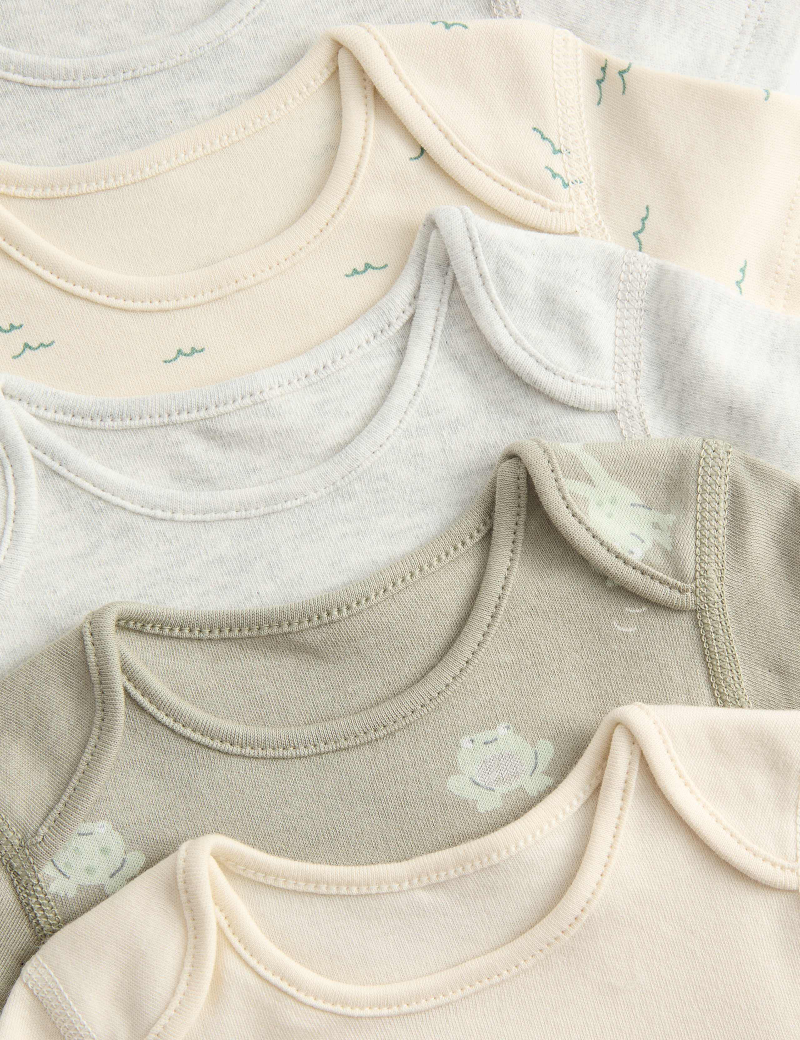 7 Pack Pure Cotton Frog Print Bodysuits (0-3 Yrs) 2 of 3