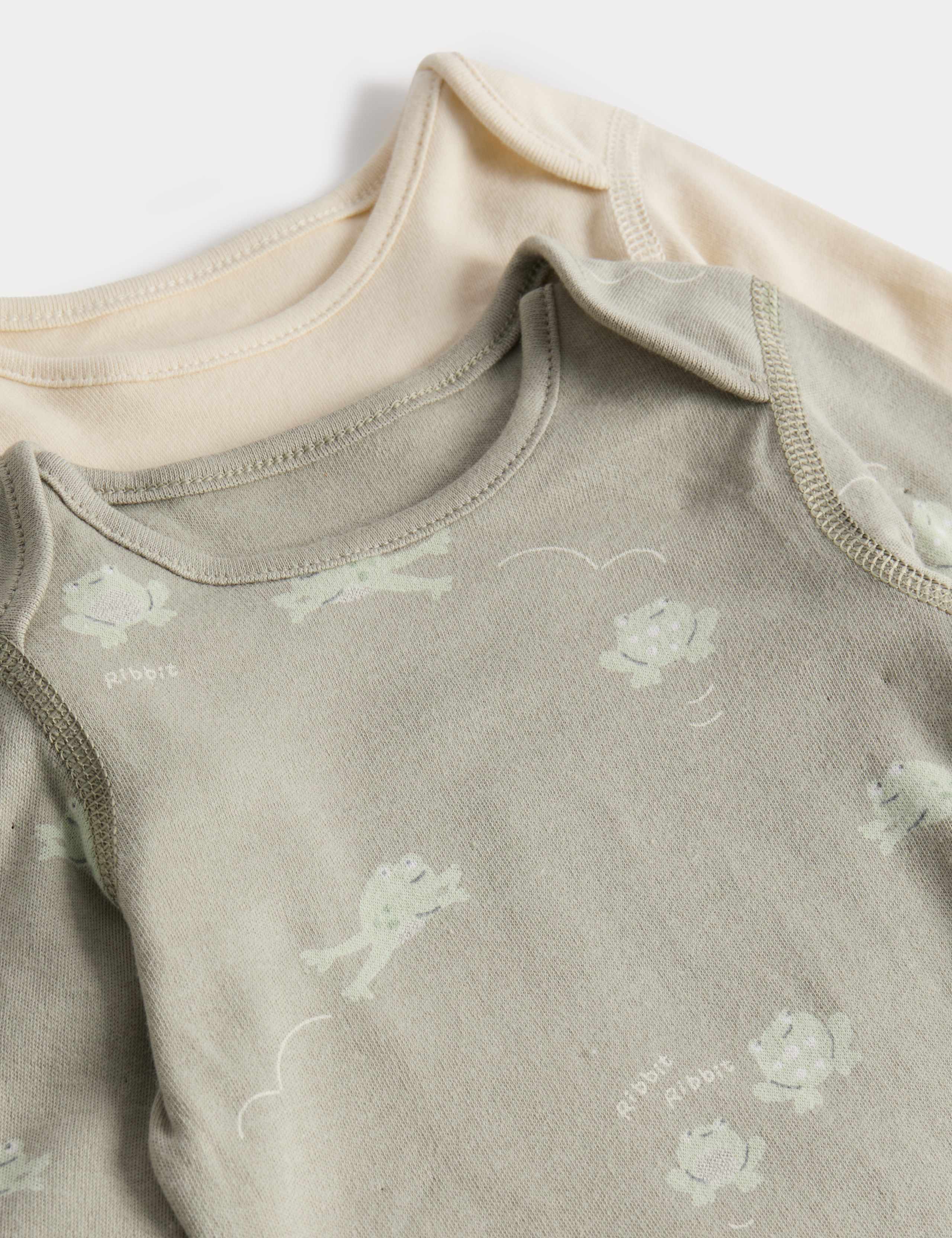 7 Pack Pure Cotton Frog Print Bodysuits (5lbs-3 Yrs) 4 of 4