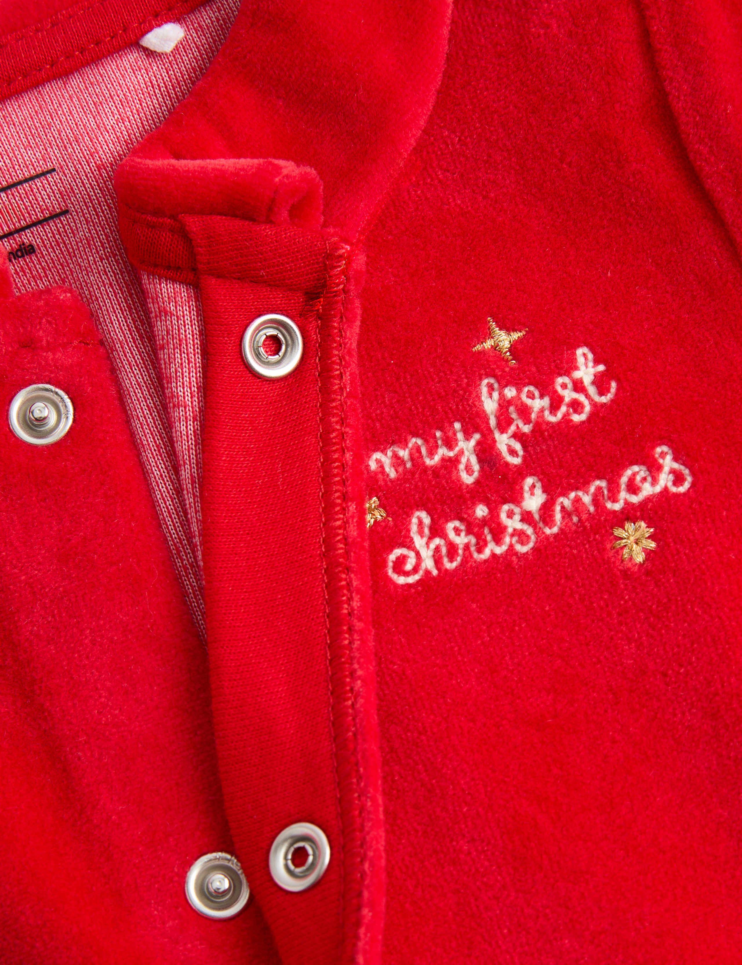 My First Christmas Velour Sleepsuit (1-12 Mths) 2 of 3