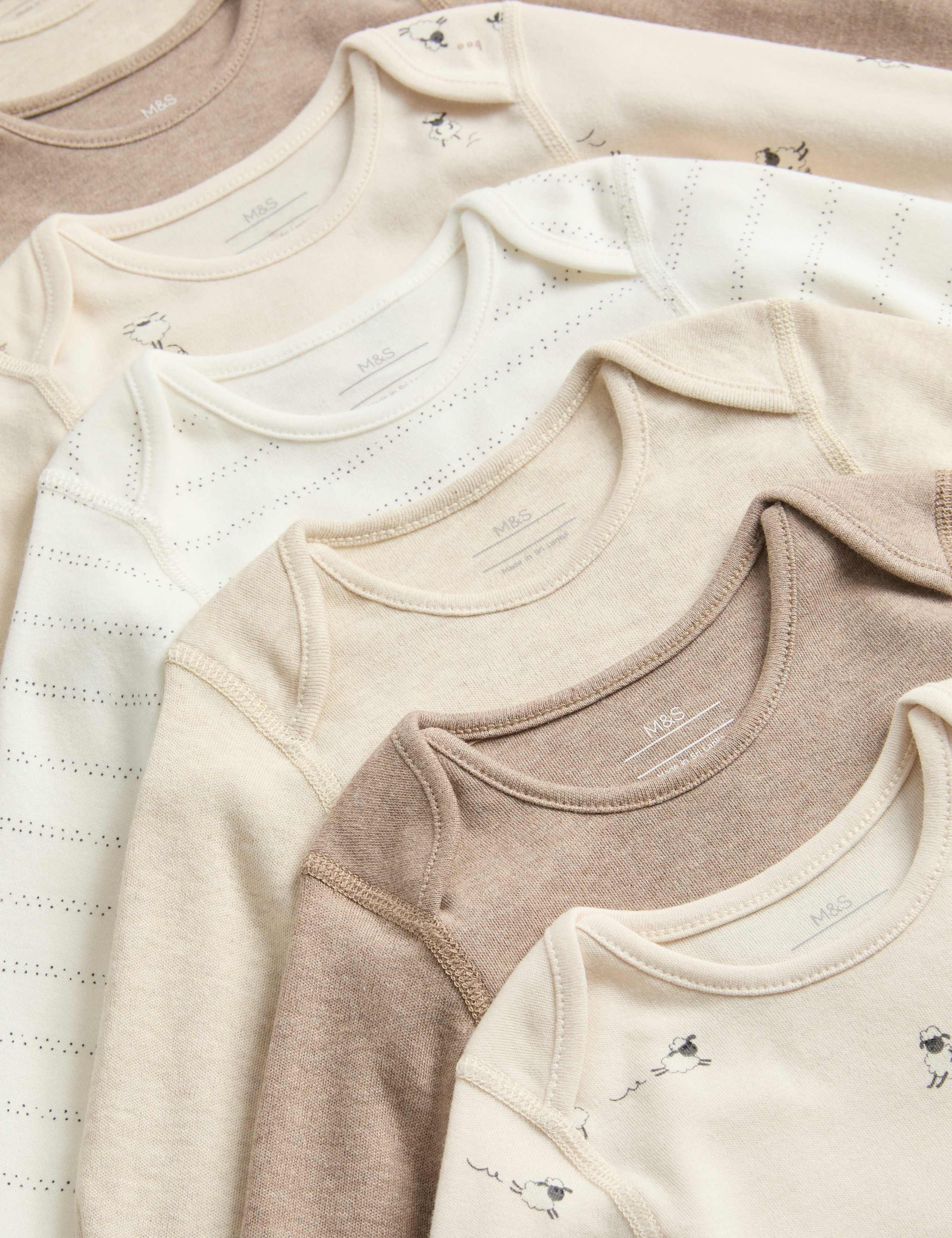 7 Pack Pure Cotton Bodysuits (5lbs-3 Yrs) 2 of 3