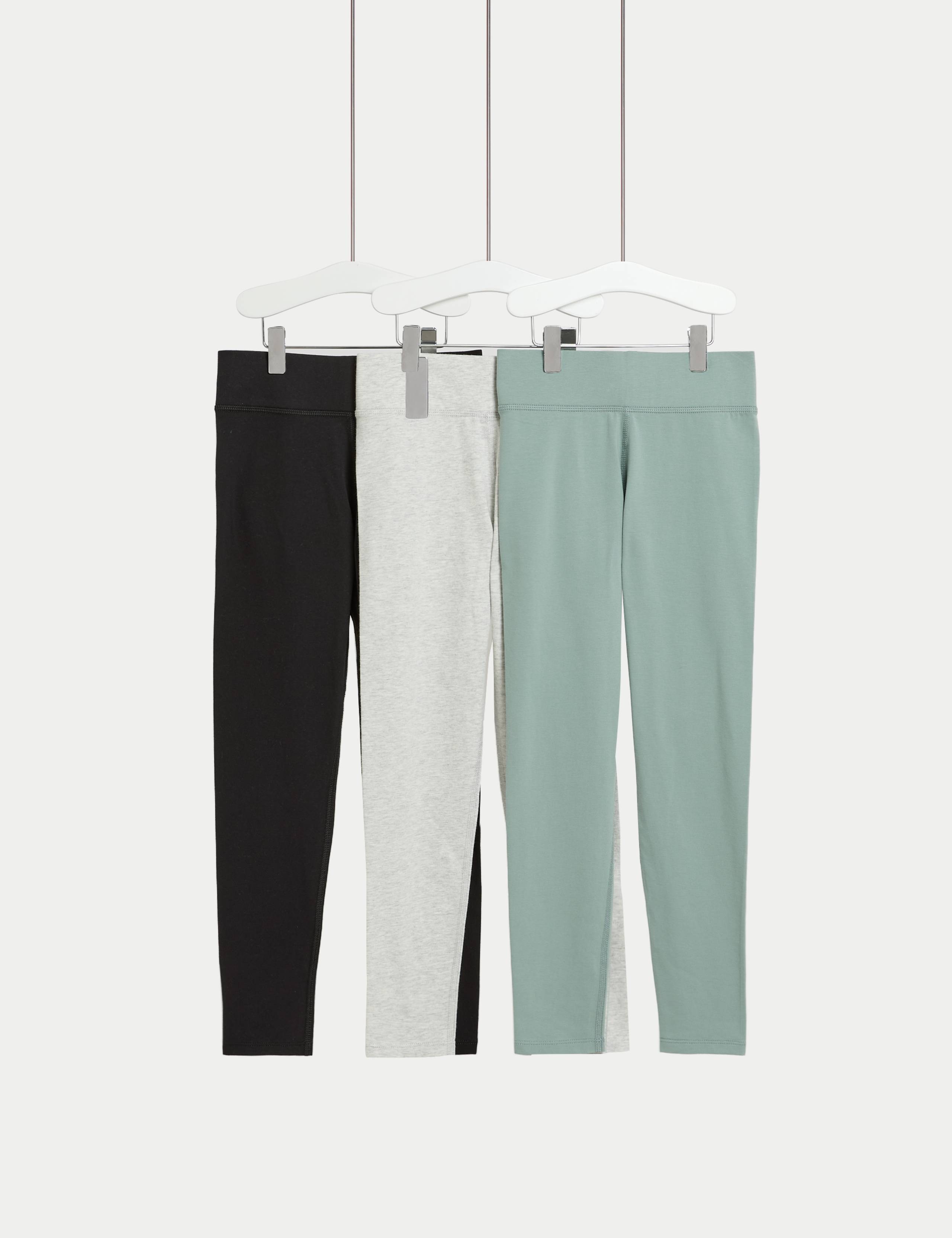 3 Pack Adaptive Cotton Rich Leggings (2-16 Yrs) 1 of 1