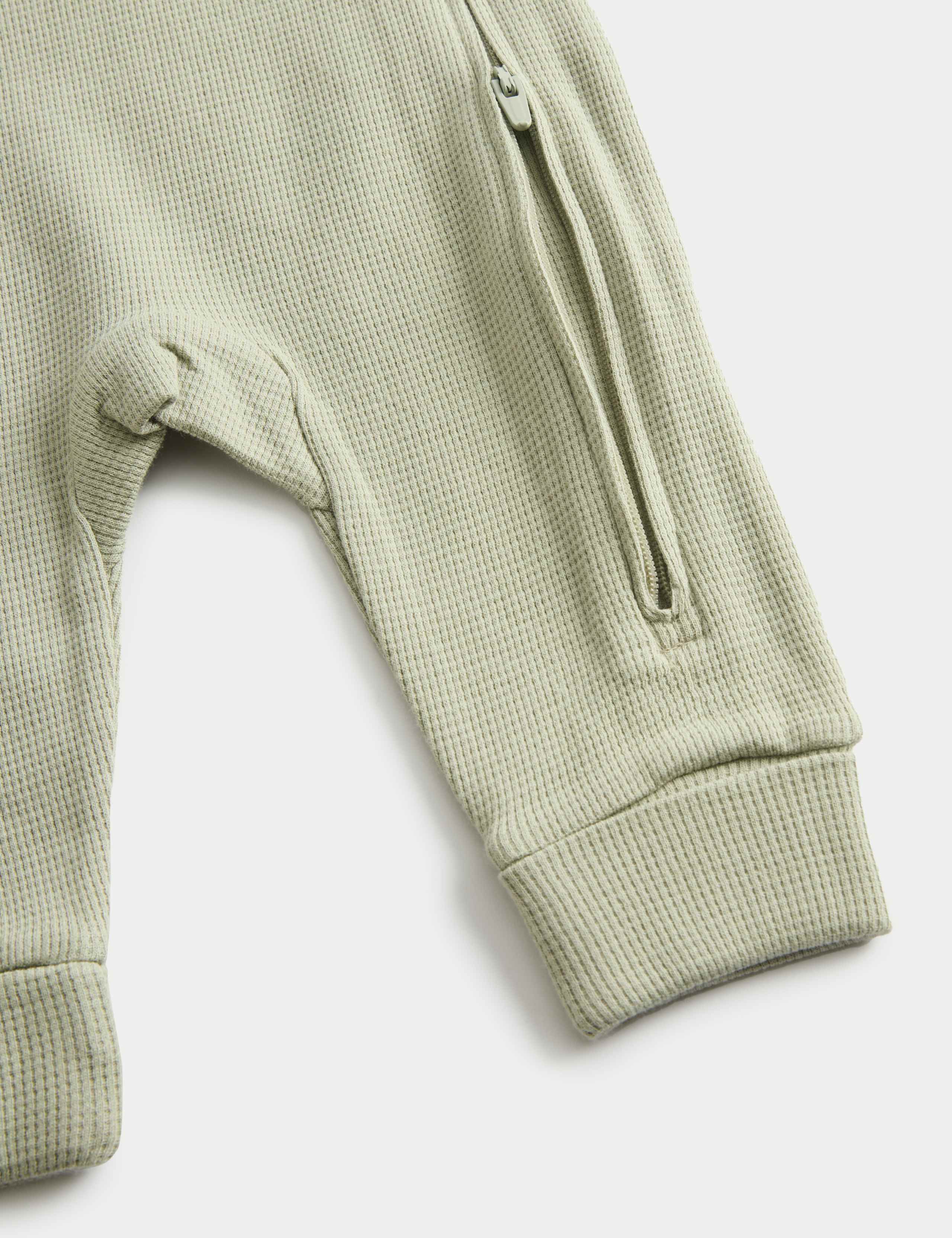 3 Pack Pure Cotton Waffle Sleepsuits (6lbs 3oz-3 Yrs) 3 of 3