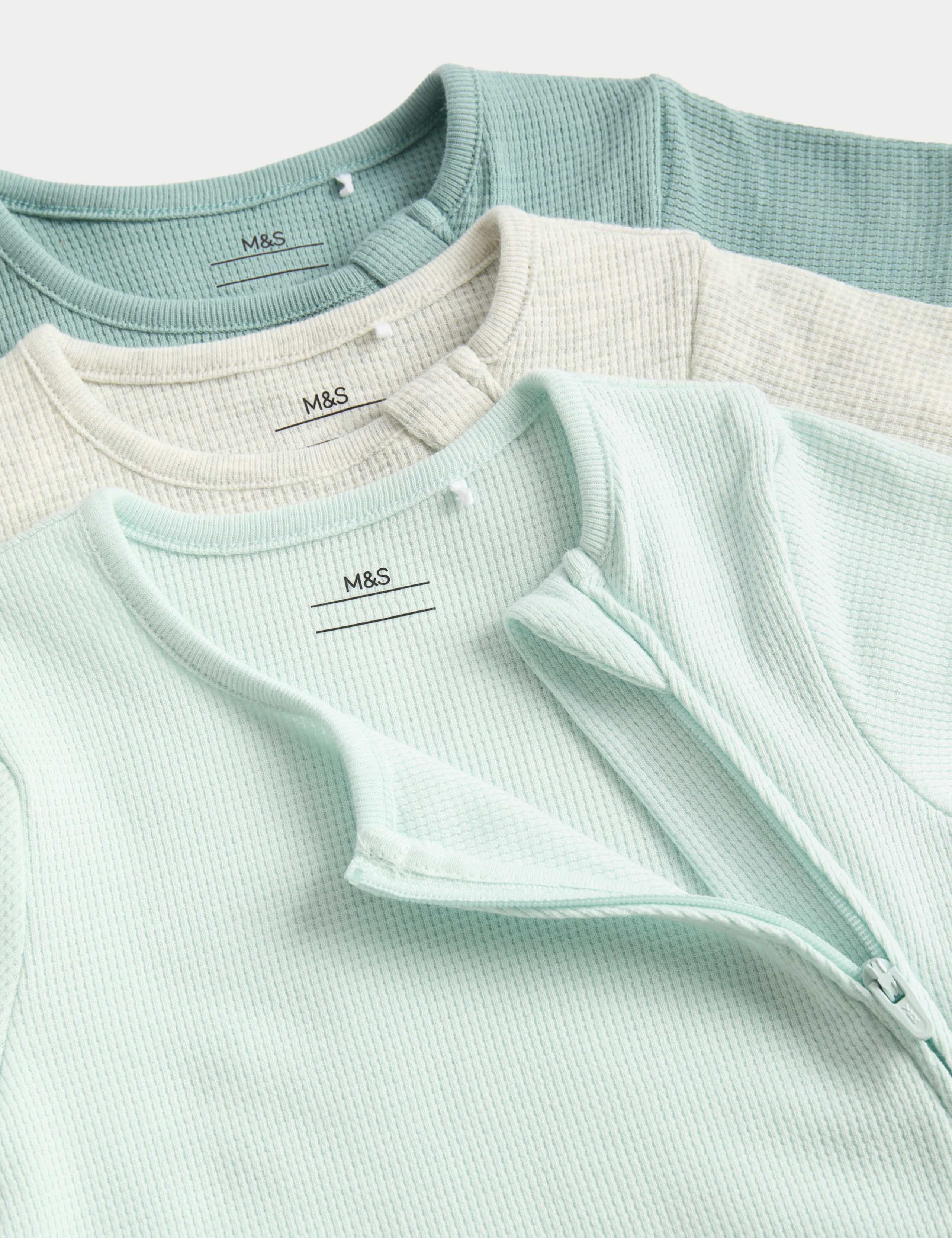 3 Pack Pure Cotton Waffle Rompers (7lbs-3 Yrs) 2 of 2