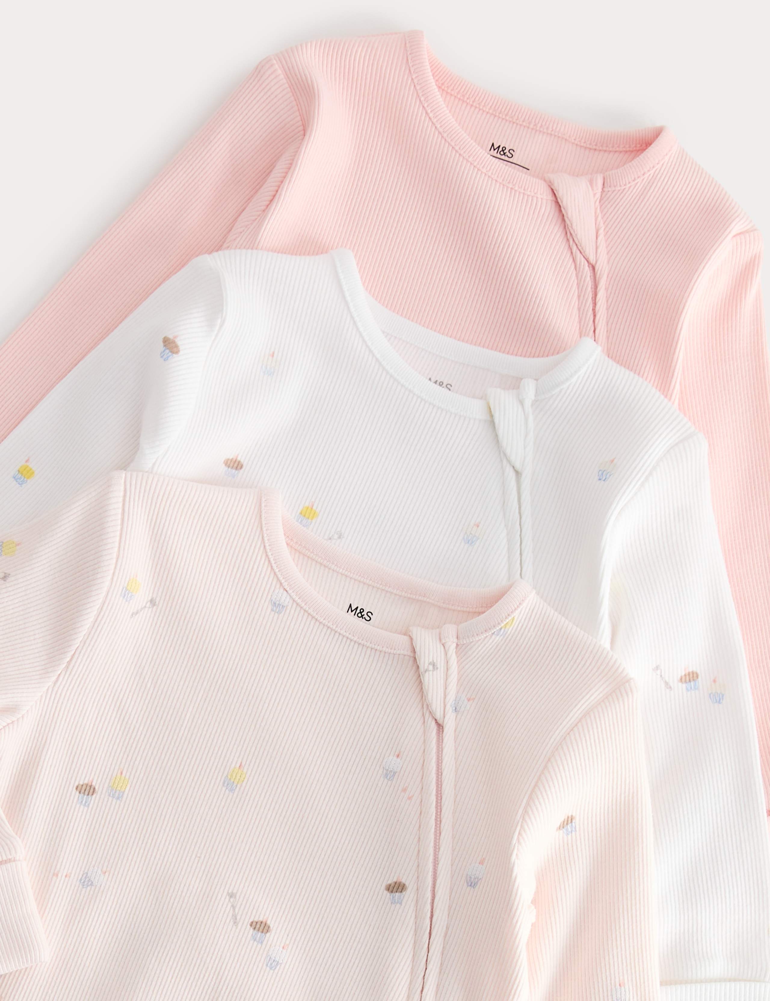 3 Pack Cotton Rich Sleepsuits (7lbs-3 Yrs) 2 of 3