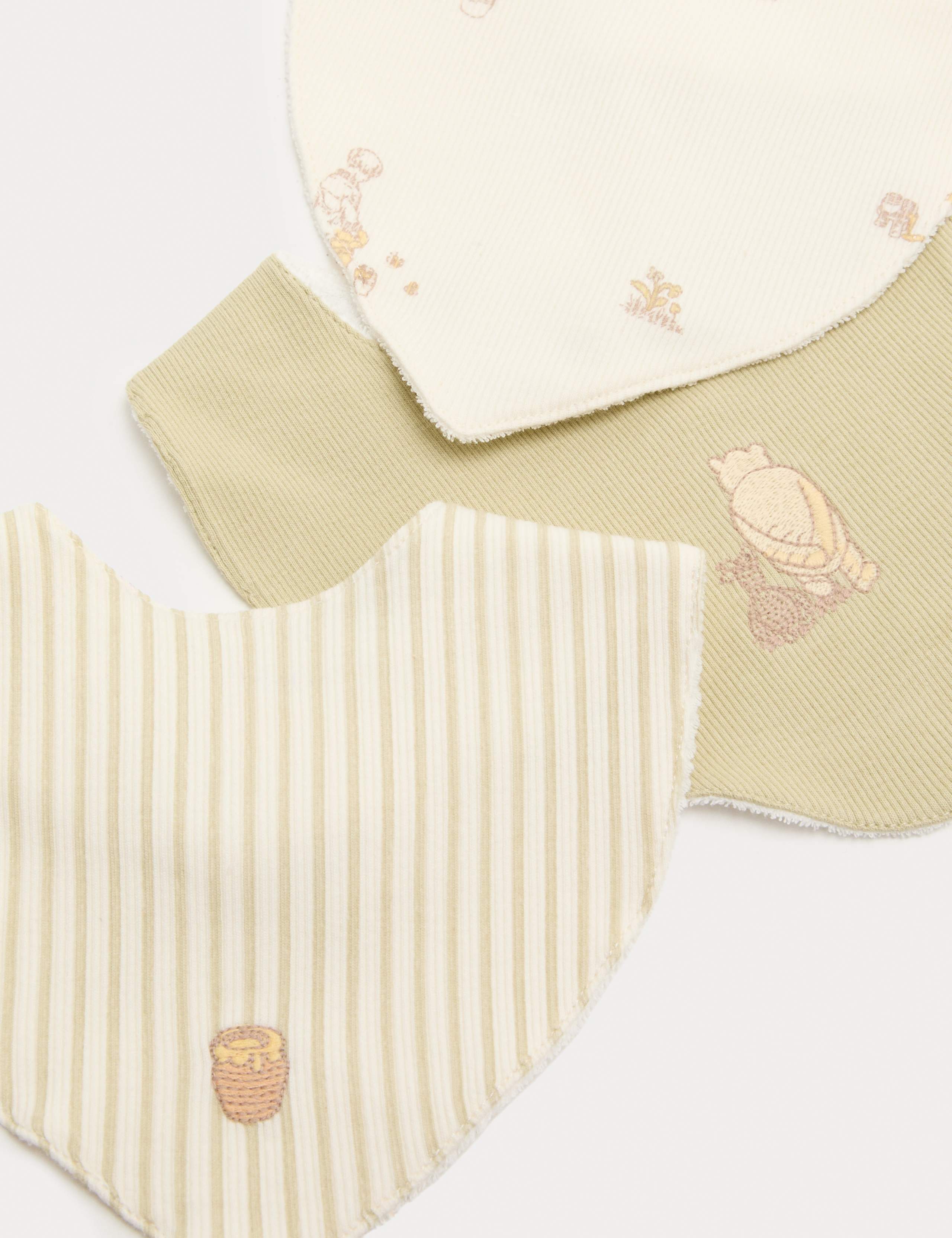 3 Pack Cotton Rich Winnie The Pooh™ Dribble Bibs 3 of 3