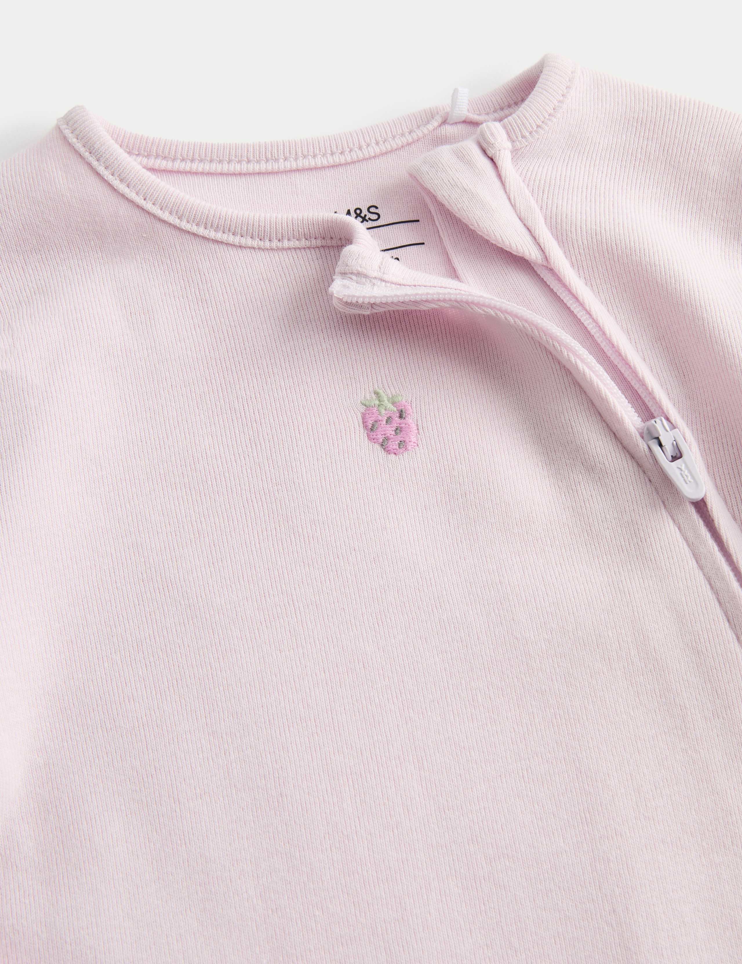 3 Pack Pure Cotton Raspberries Sleepsuit (6½lbs-3 Yrs) 2 of 3