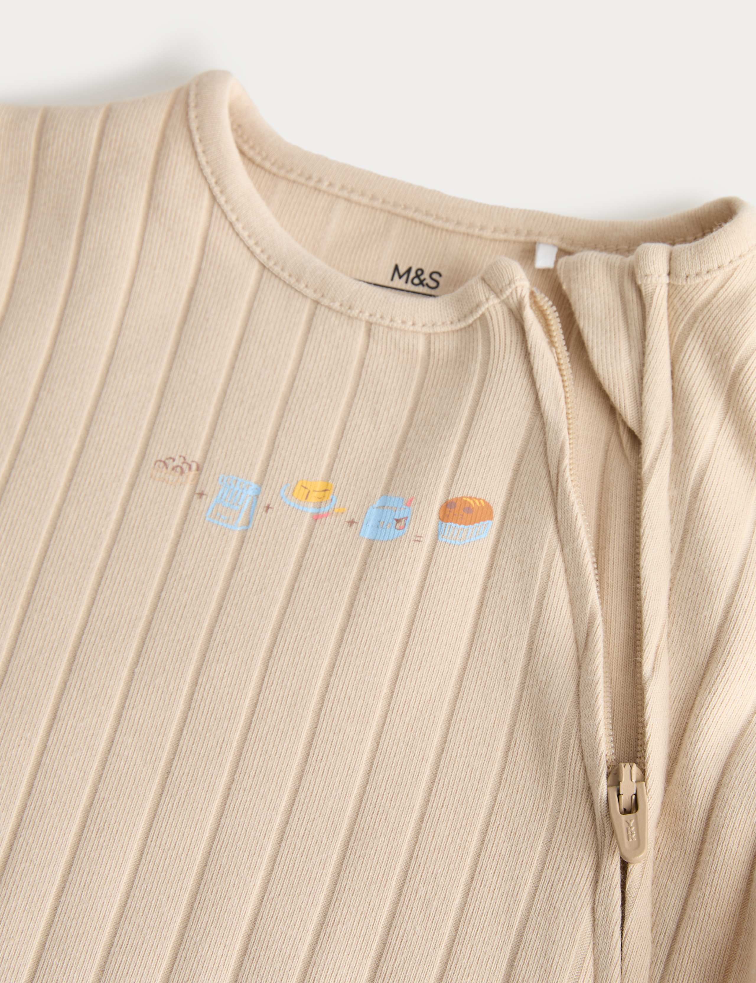 3 Pack Unisex Cotton Rich Baking Print Sleepsuits (0-3 Years) 2 of 3