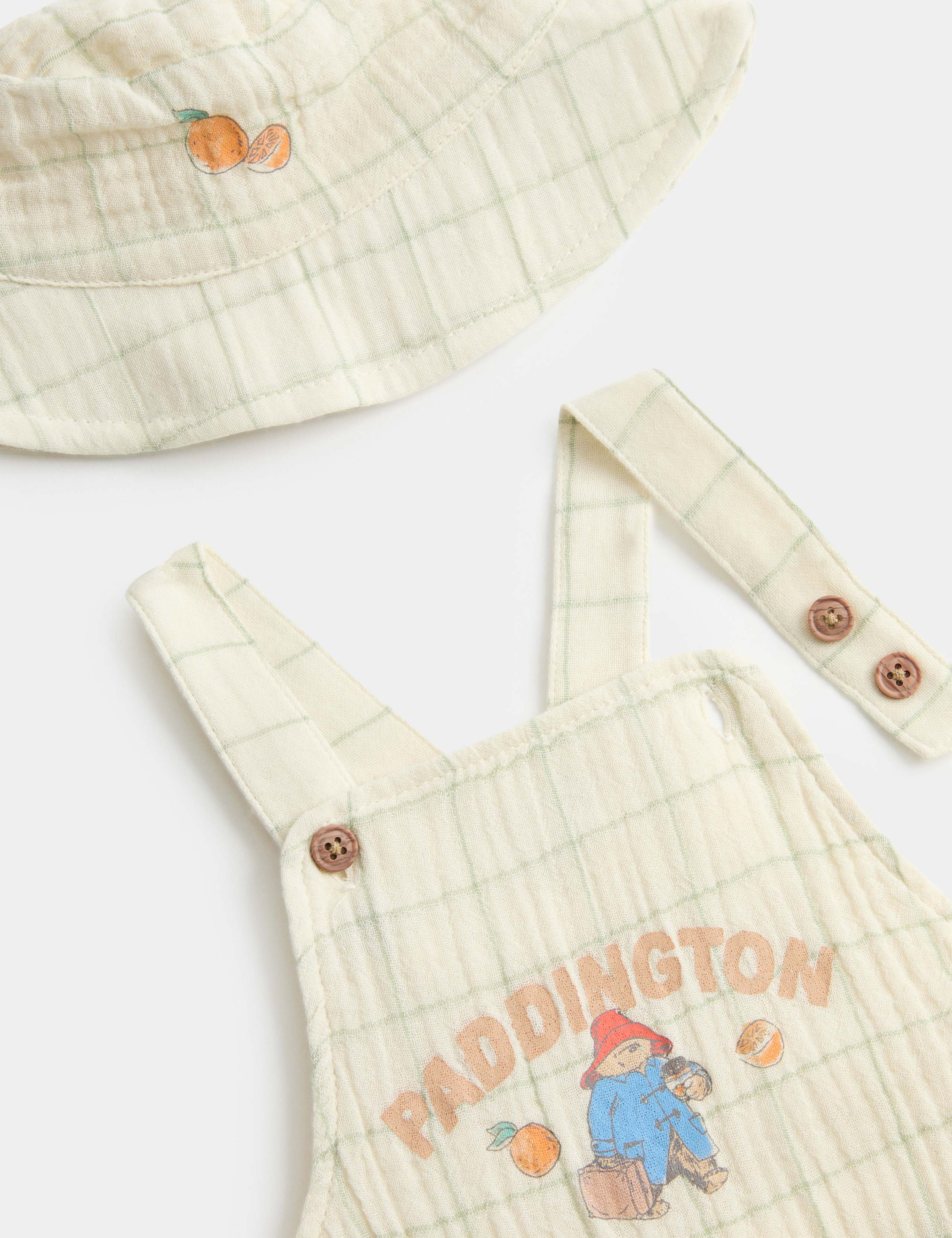 2 Piece Pure Cotton Paddington™ Dungarees with Hat (0-18 Mths) 2 of 3