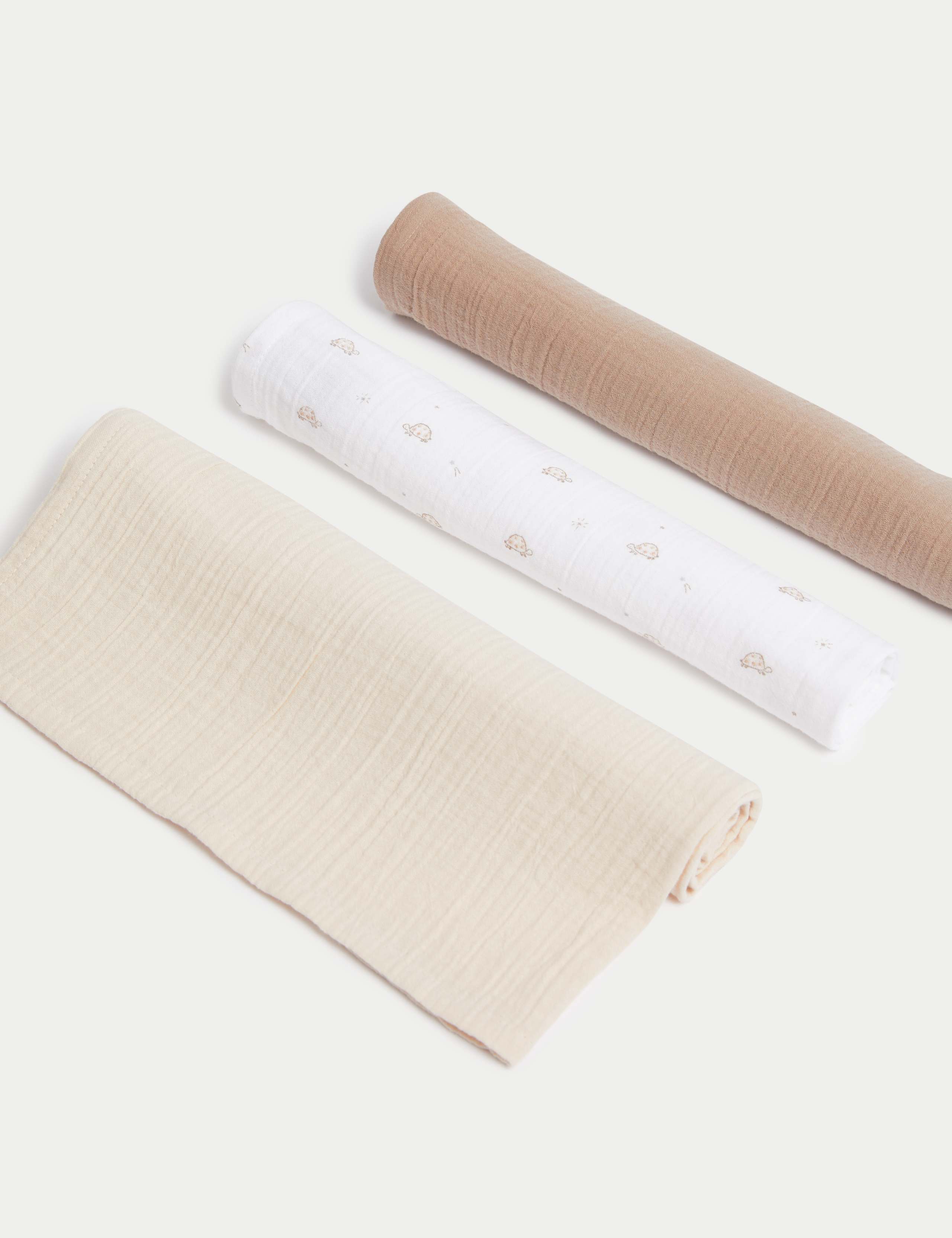 3 Pack Pure Cotton Muslin Squares 1 of 2