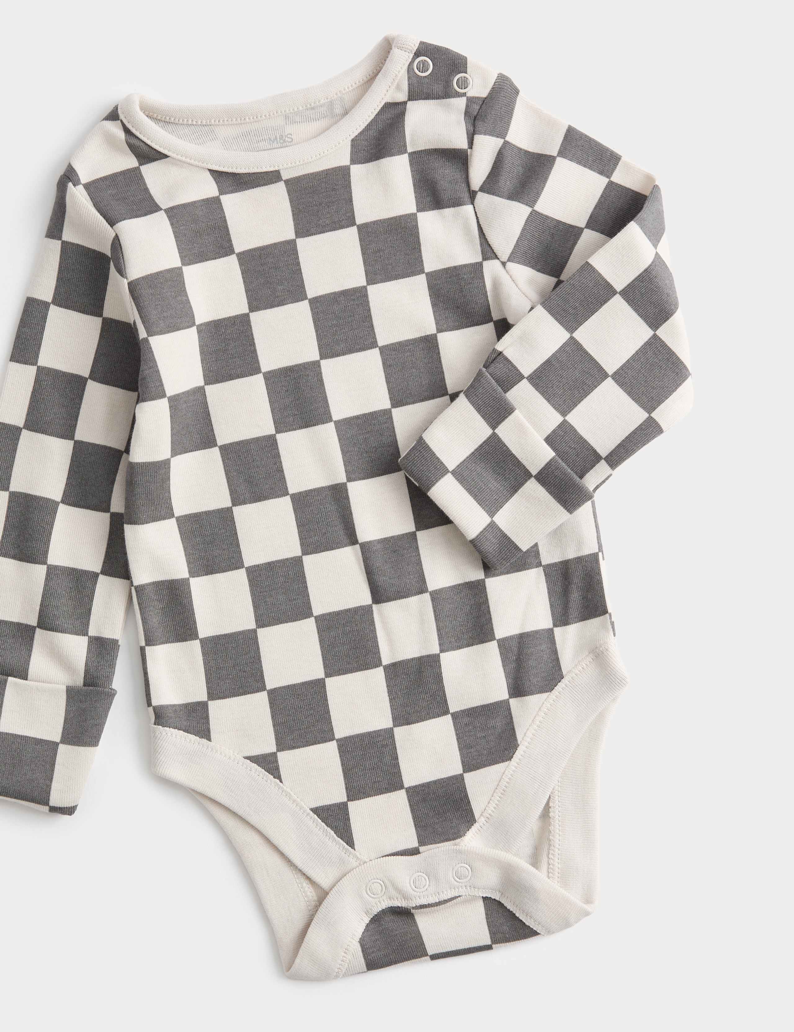 2 Piece Cotton Rich Checked Dungaree Outfit (7lbs-1 Yrs) 3 of 3