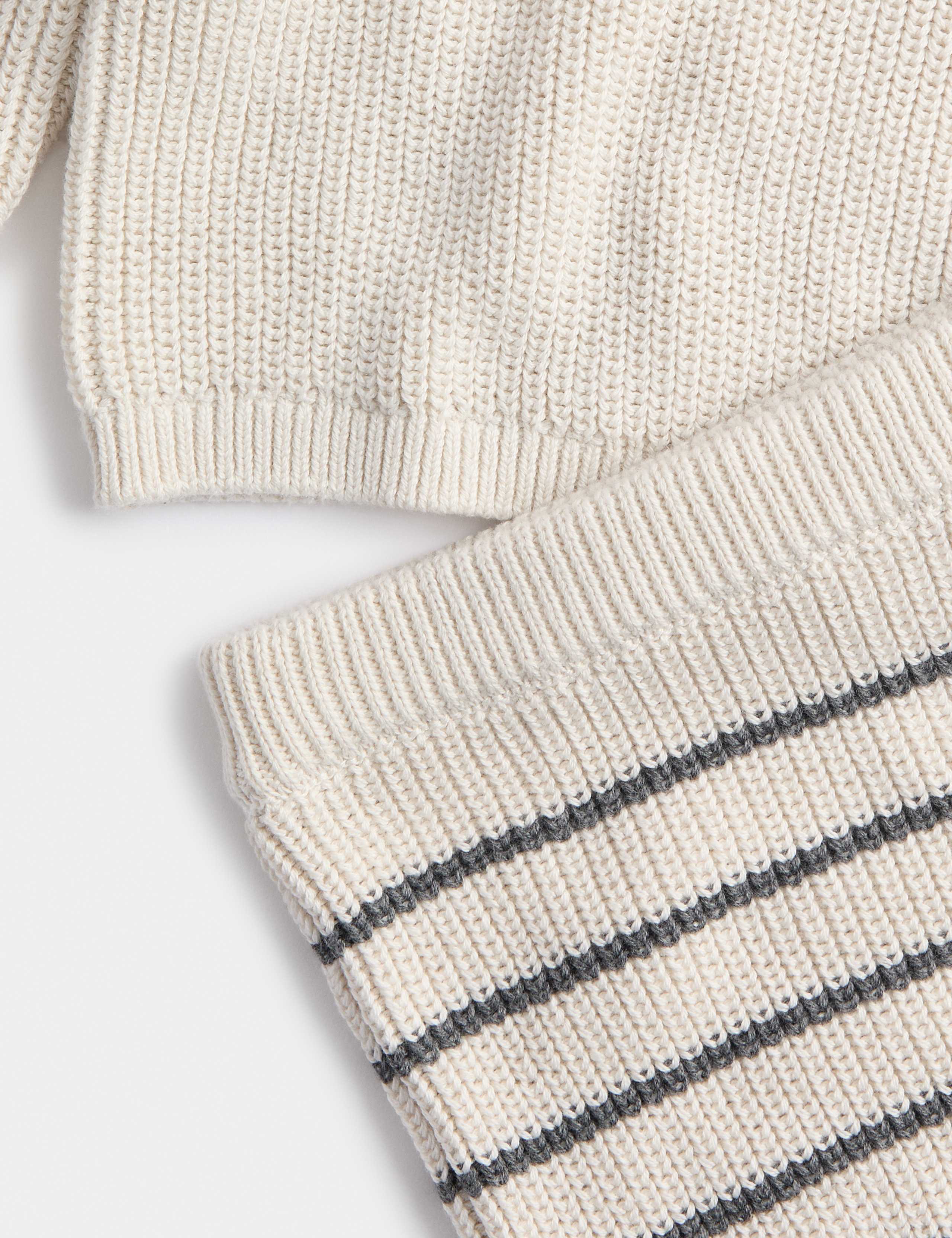 2pc Pure Cotton Striped Knitted Outfit (0-12 Mths) 3 of 3