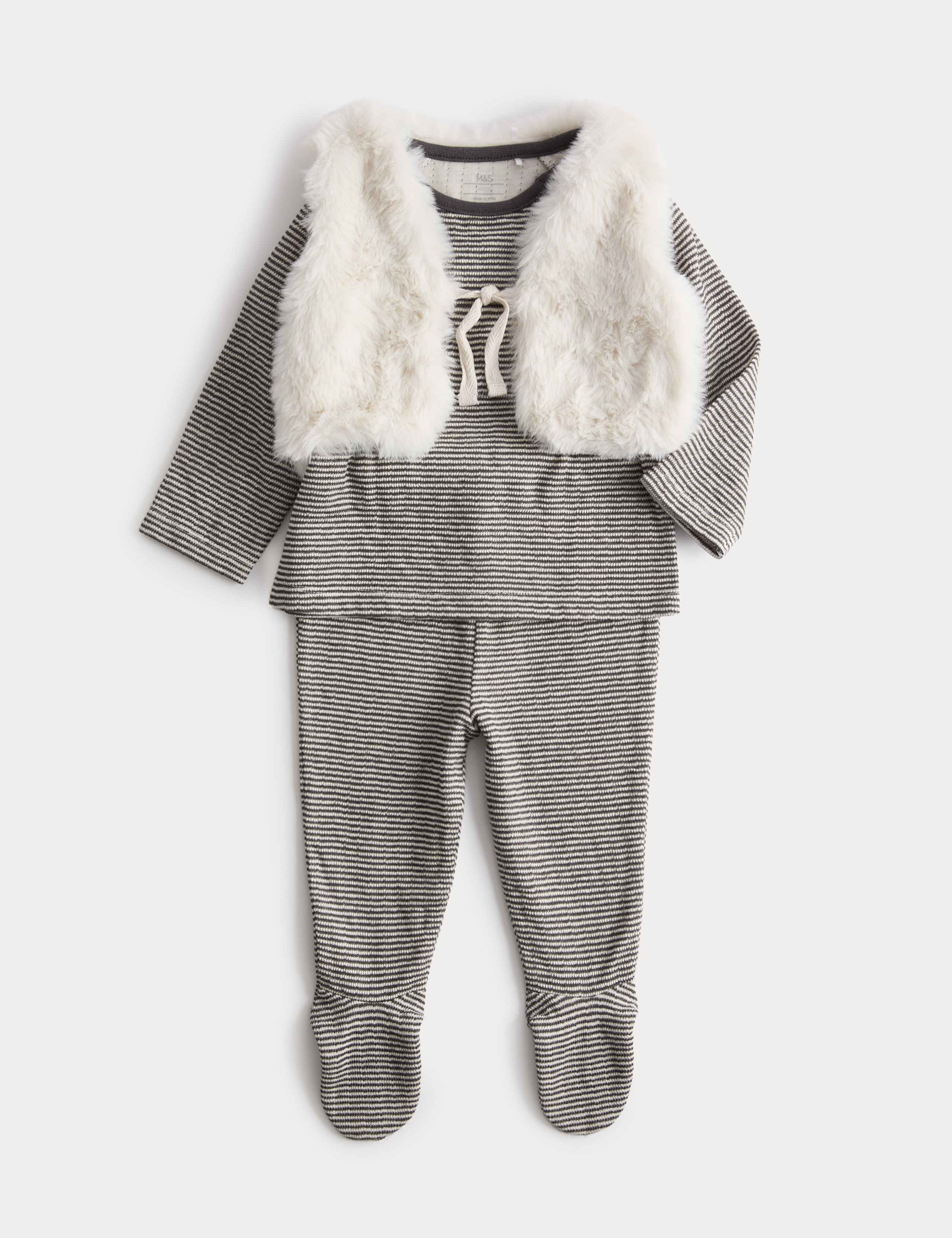 3 Piece Pure Cotton Top & Bottom Outfit (7lbs-1 Yrs) 1 of 4