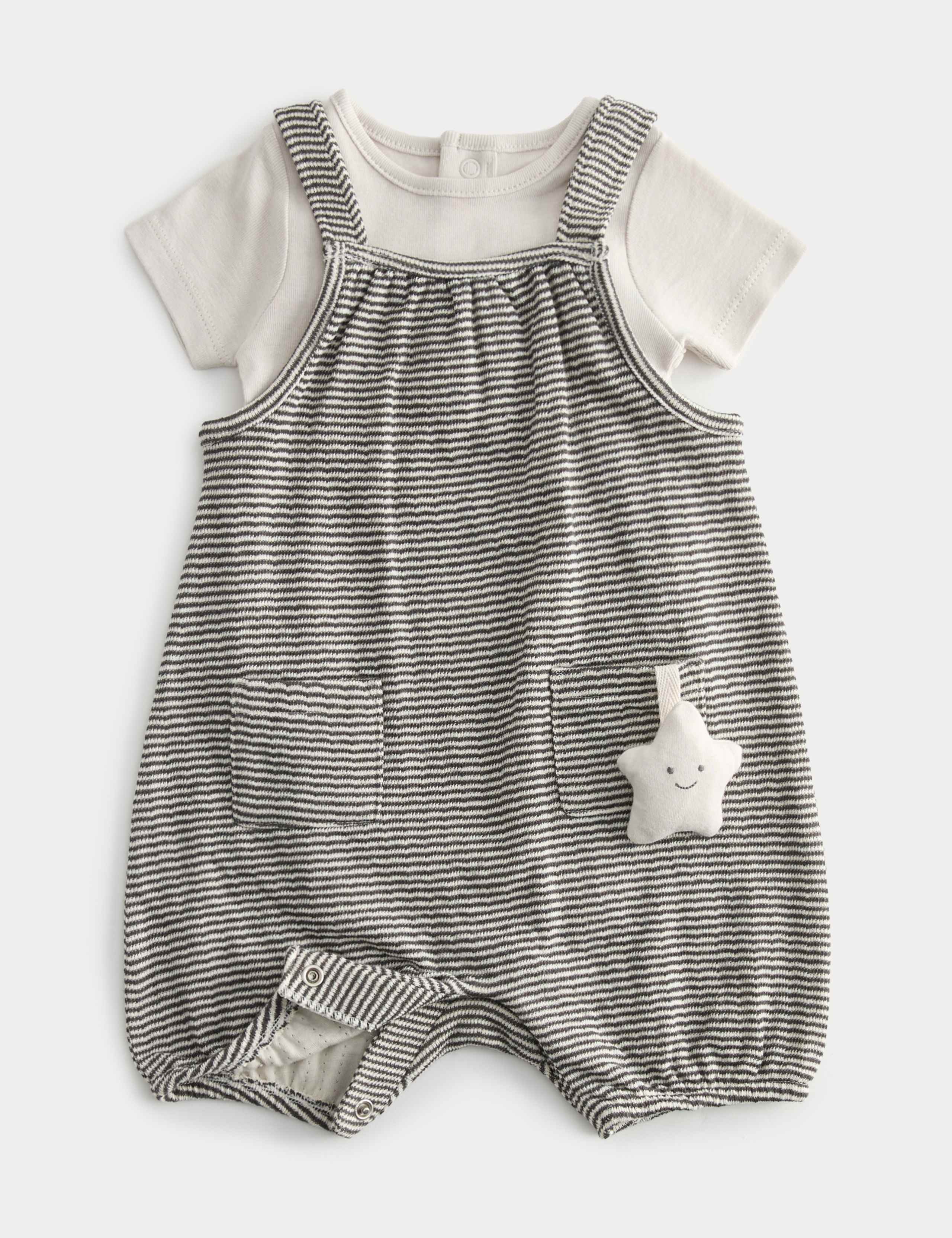 Pure Cotton Dungaree Outfit (7lbs-1 Yrs) 1 of 3