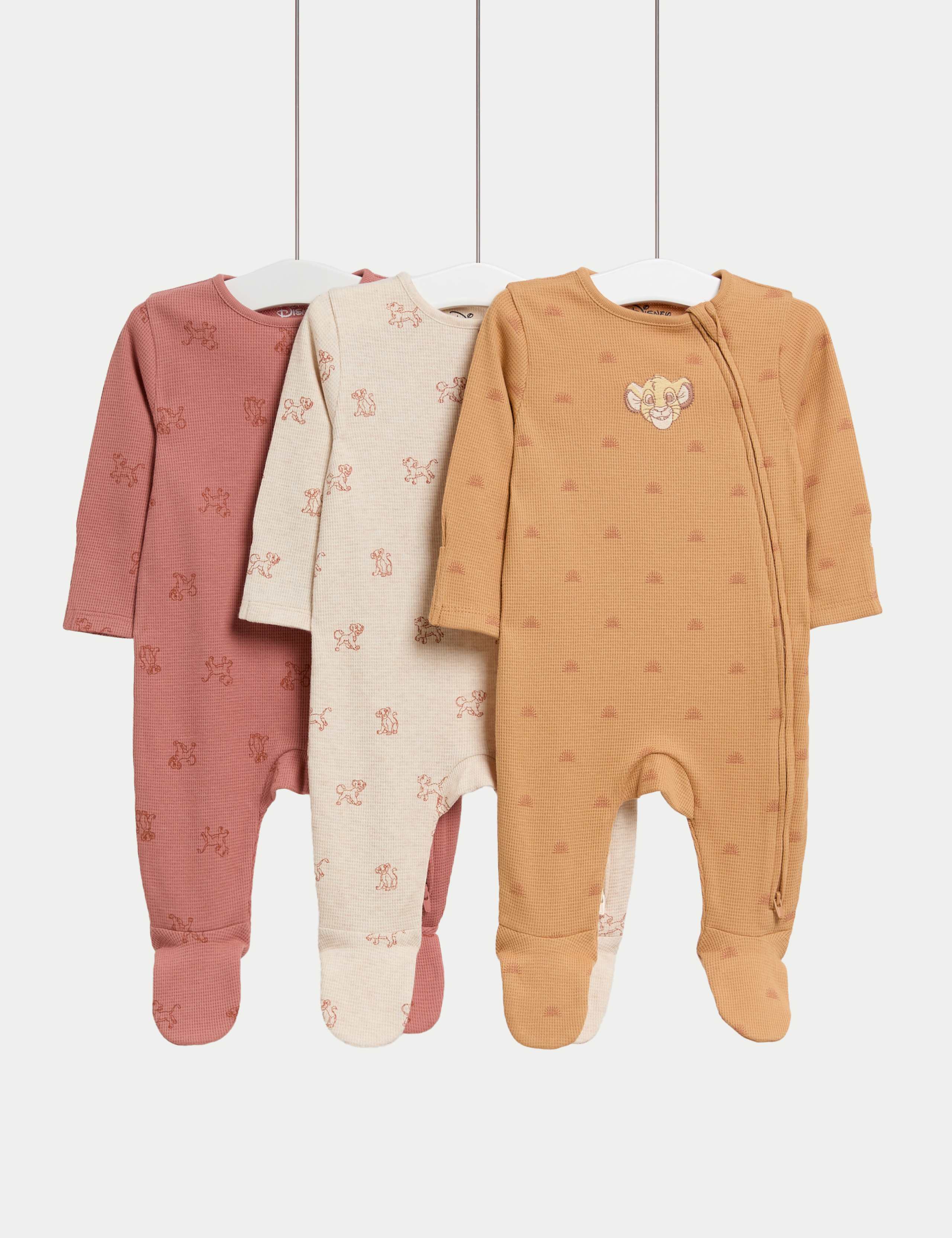3 Pack Lion King™ Sleepsuits (7lbs - 3 Yrs) 1 of 2