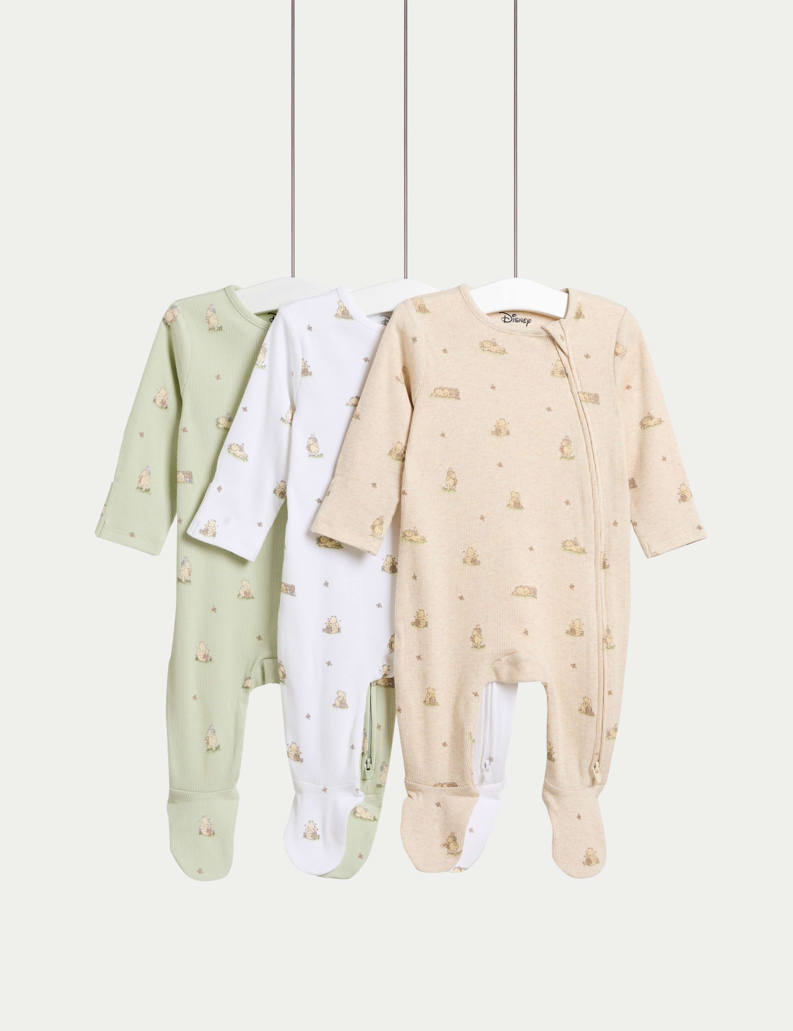 3pk Winnie the Pooh™ Zip Sleepsuits (7lbs-3 Yrs) 1 of 1