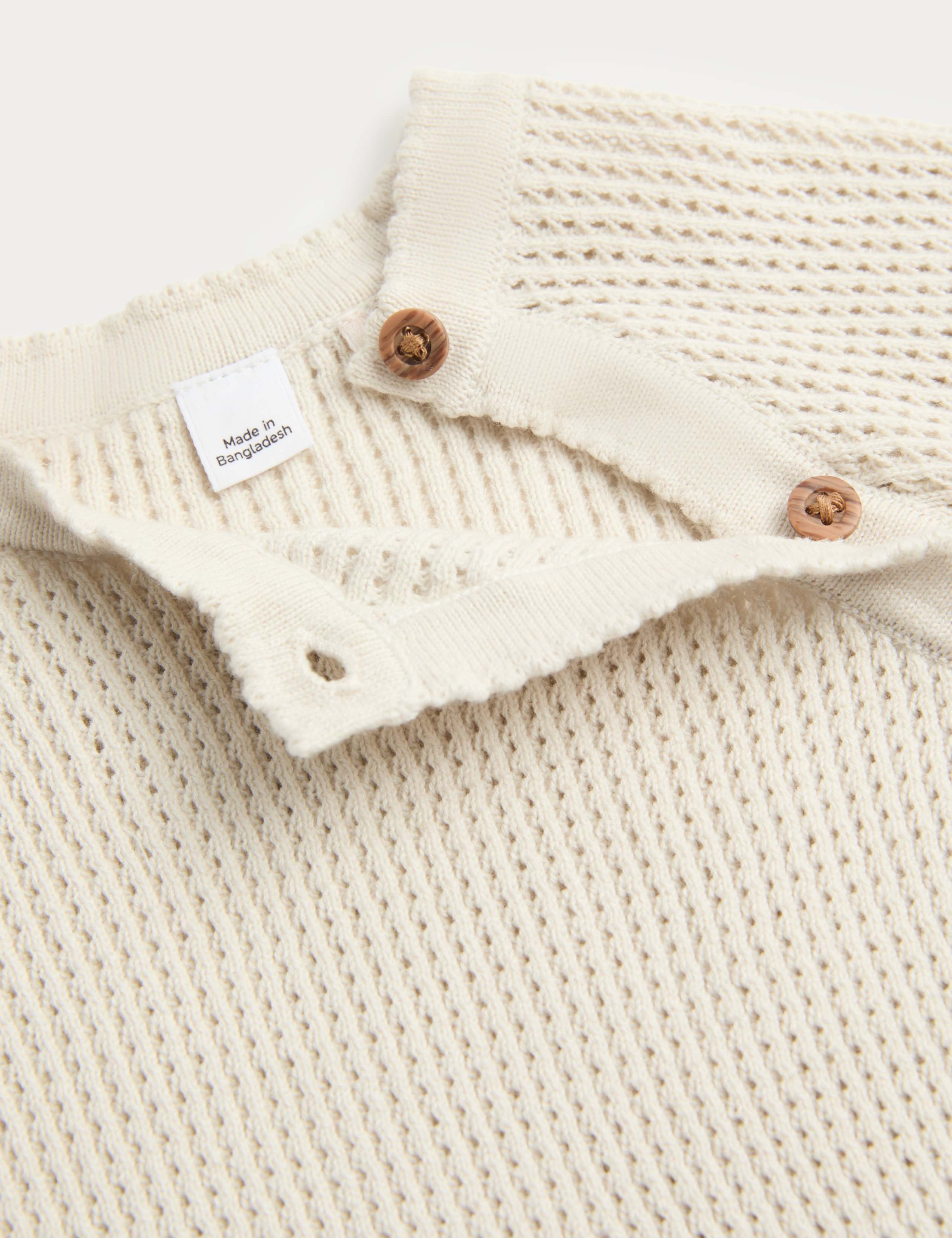 2 Piece Pure Cotton Knitted Outfit (7lbs-12 Mths) 3 of 3