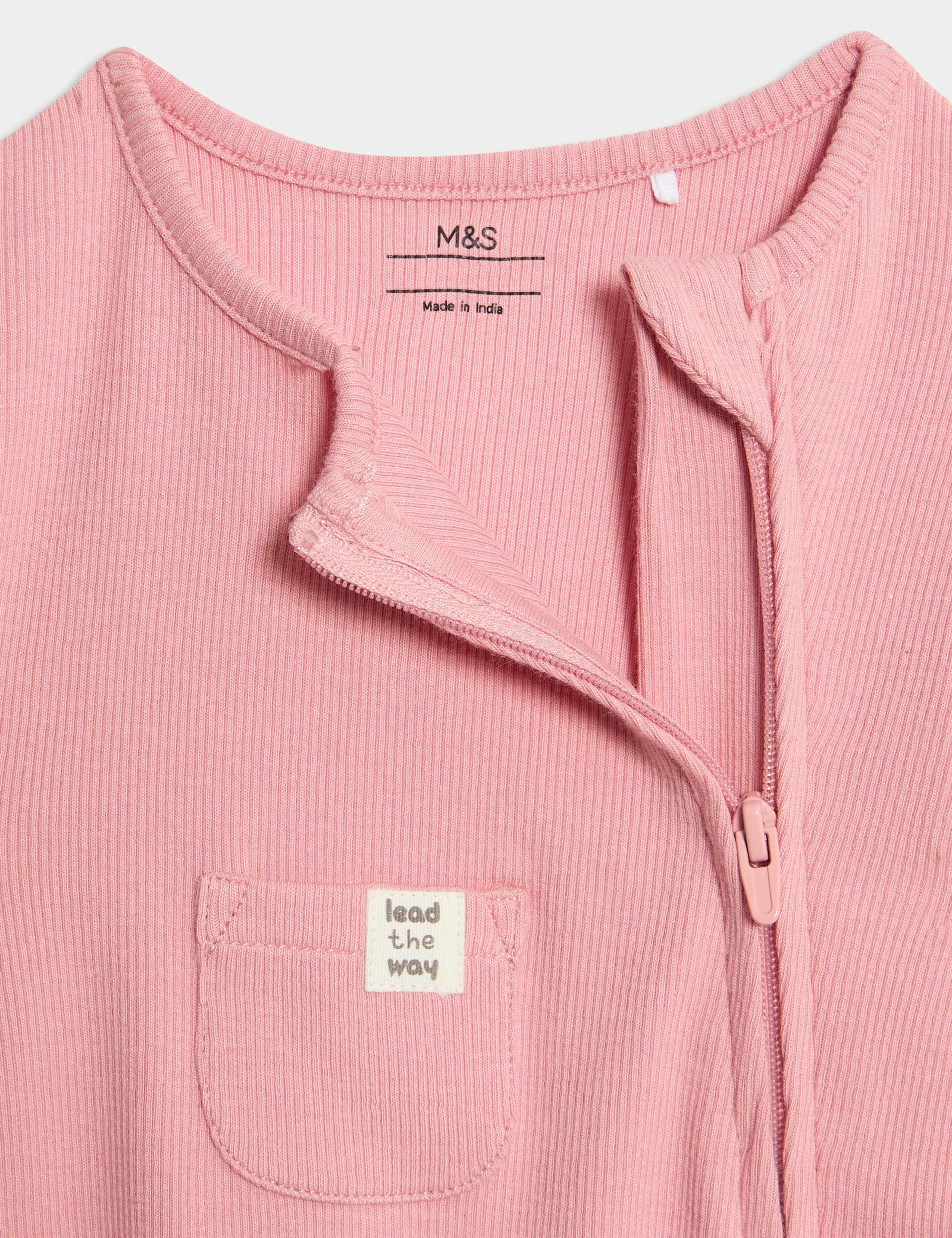 3 Pack Cotton Rich Zip Sleepsuits (6½lbs-3 Yrs) 4 of 6