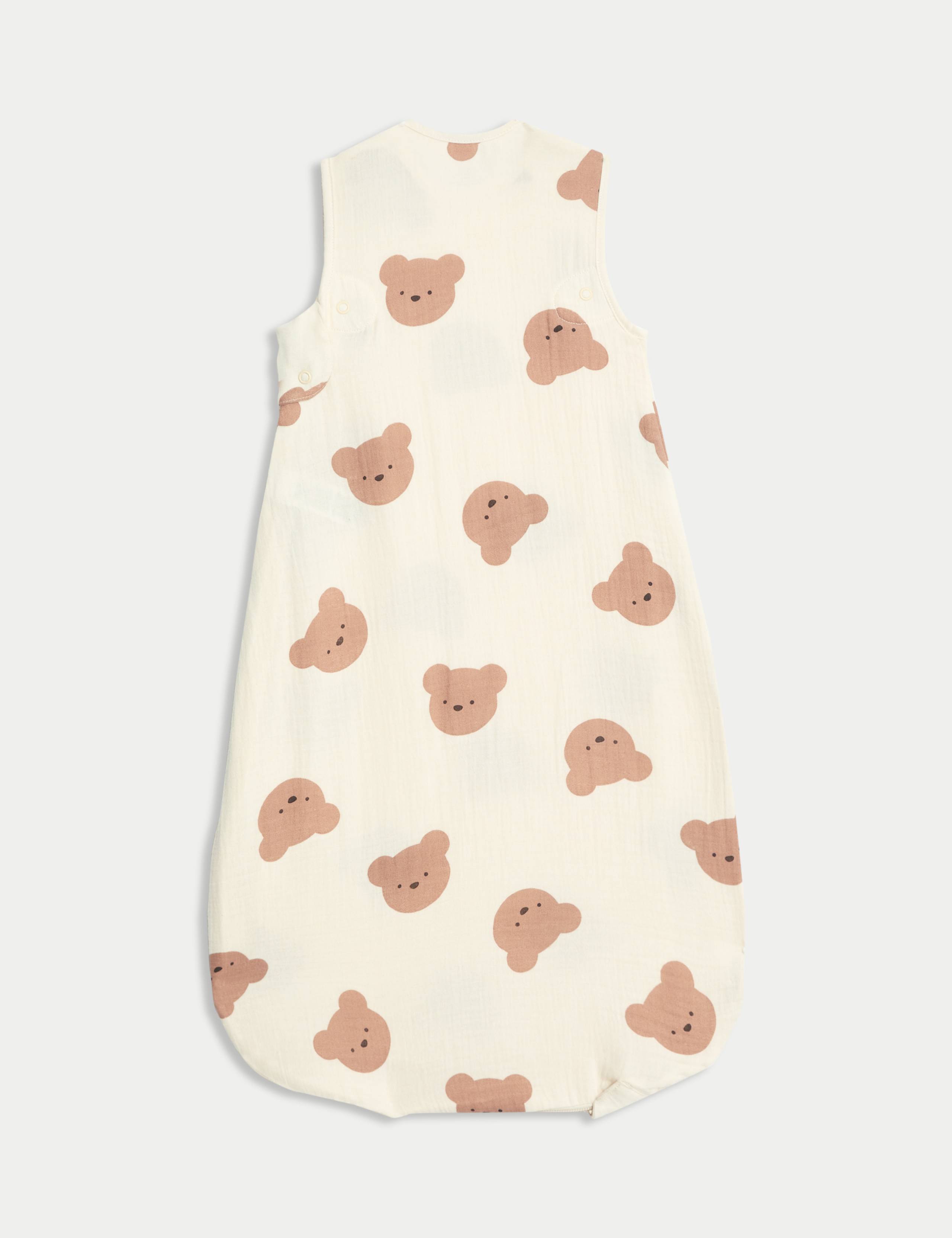 Pure Cotton Bear Print 0.5 Tog Sleeping Bag (0-3 Yrs) 2 of 3