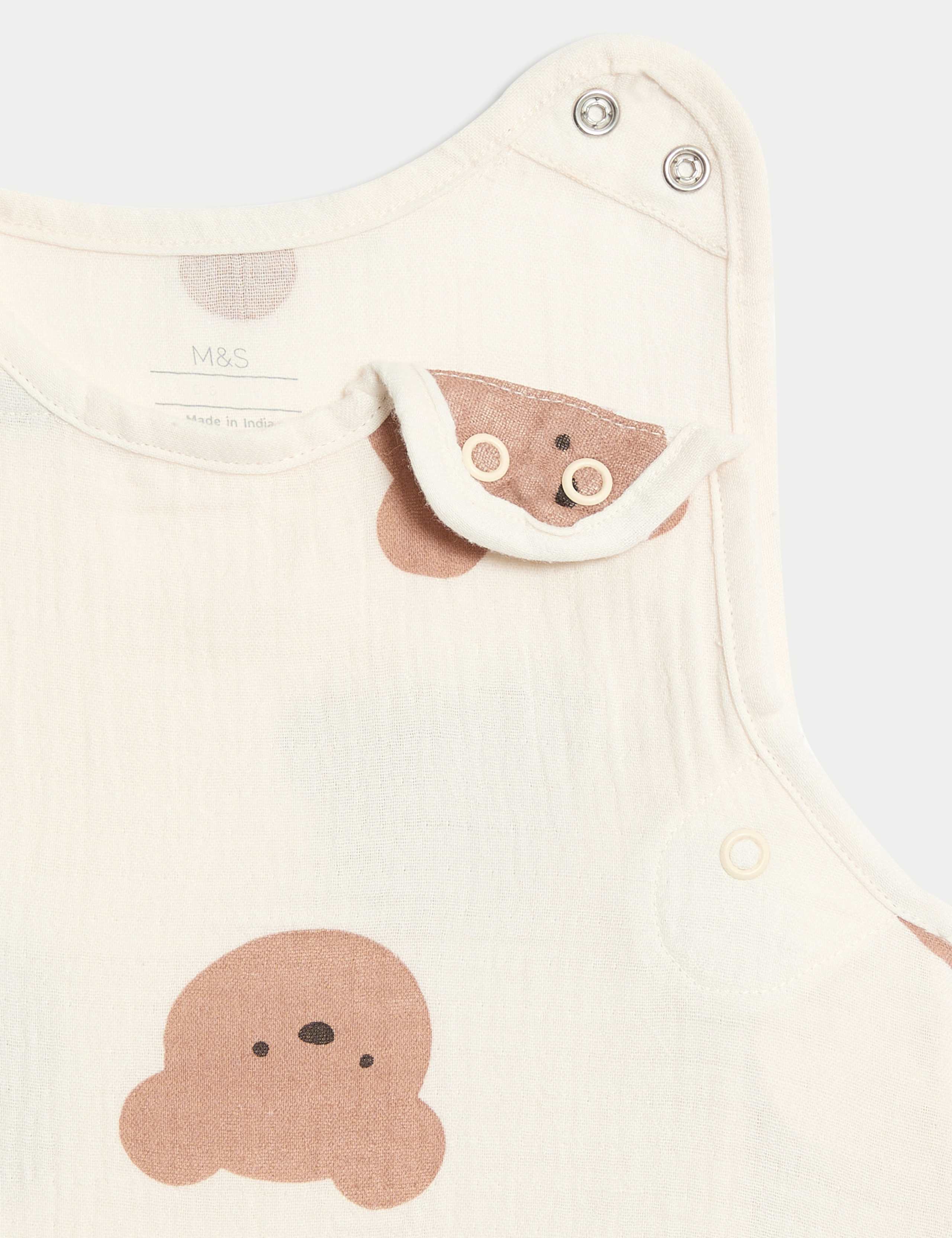 Pure Cotton Bear Print 0.5 Tog Sleeping Bag (0-3 Yrs) 3 of 3