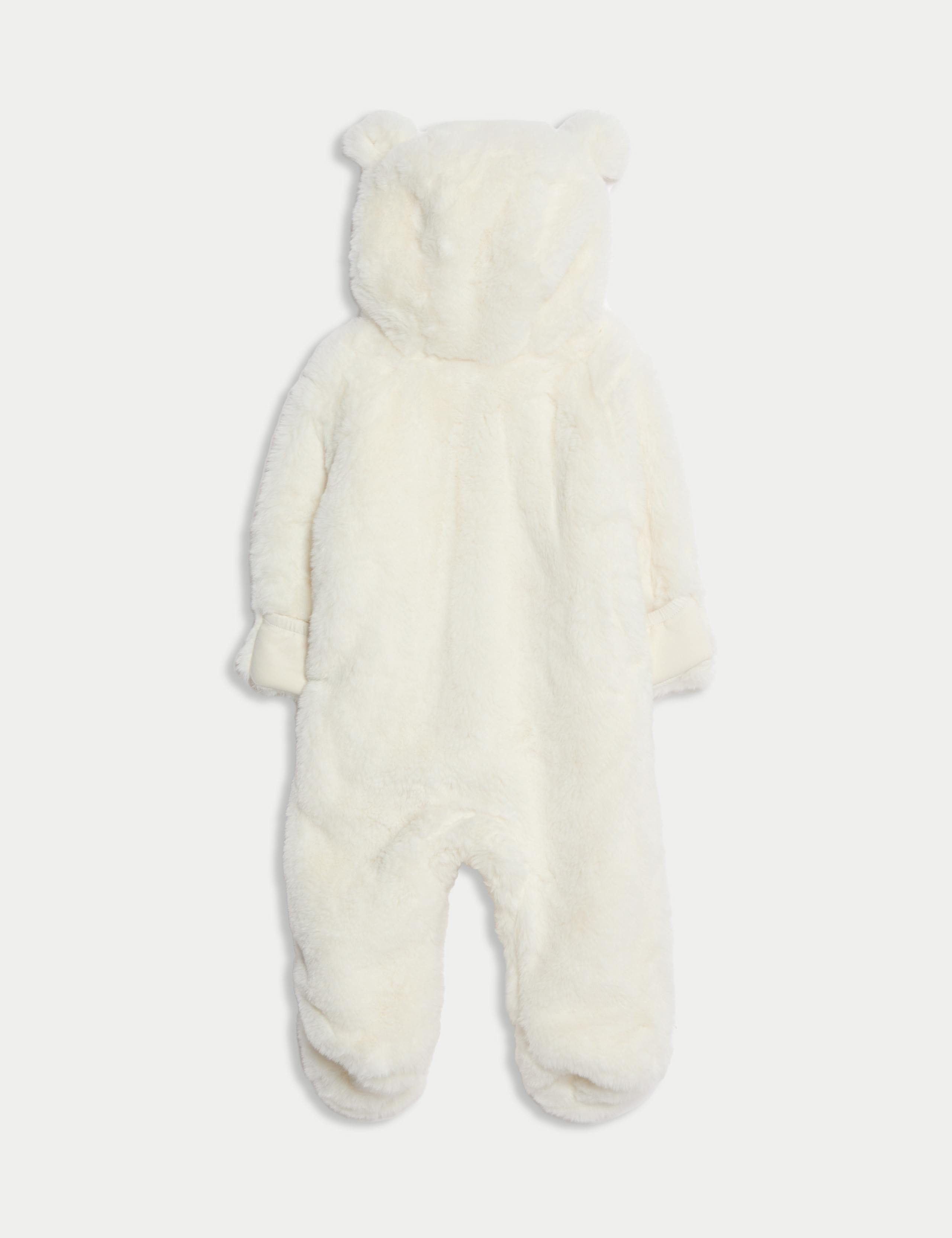 Faux Fur Hooded Pramsuit (0-12 Mths) 2 of 4