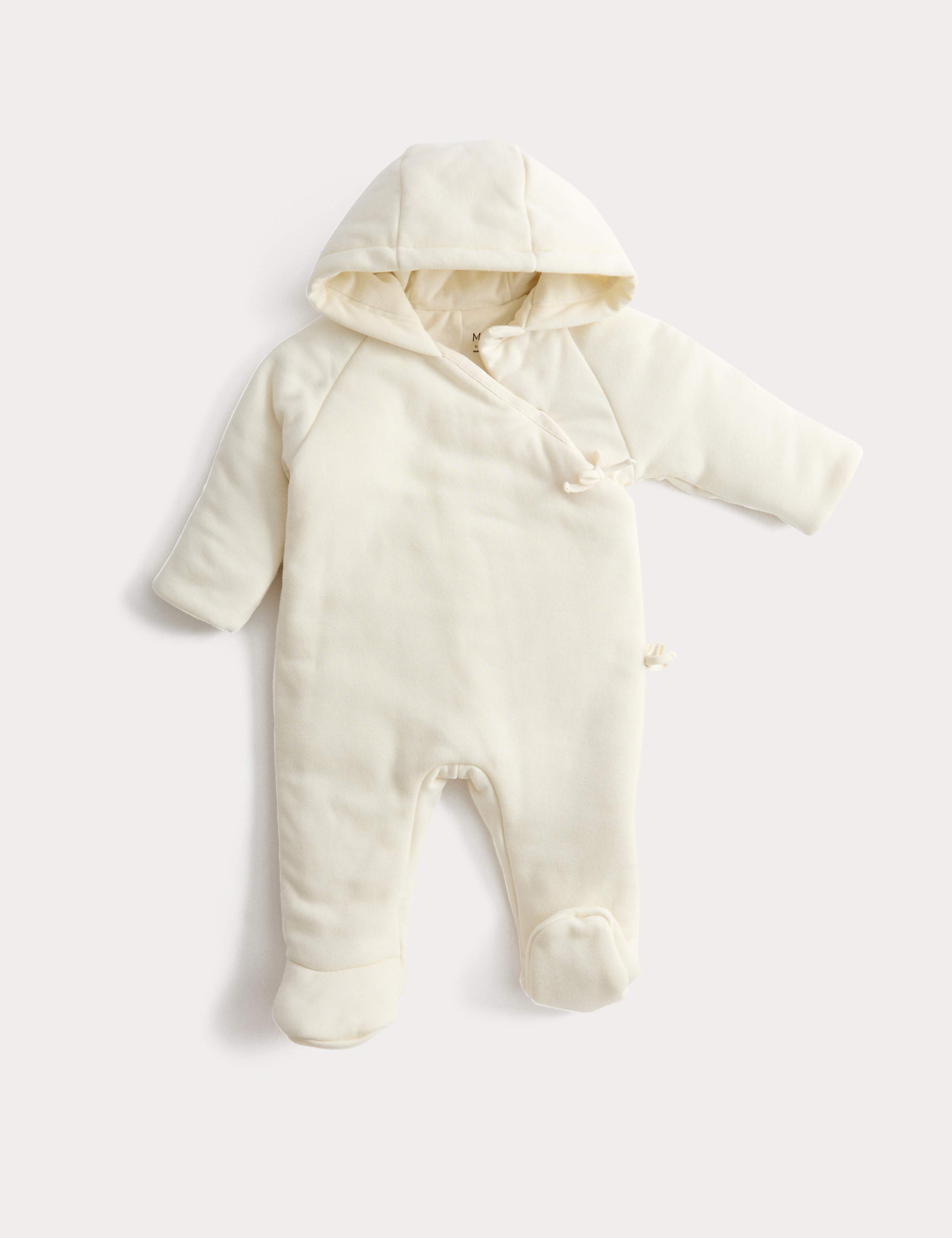 Cotton Rich Hooded Wrap Pramsuit (0-12 Mths) 1 of 3