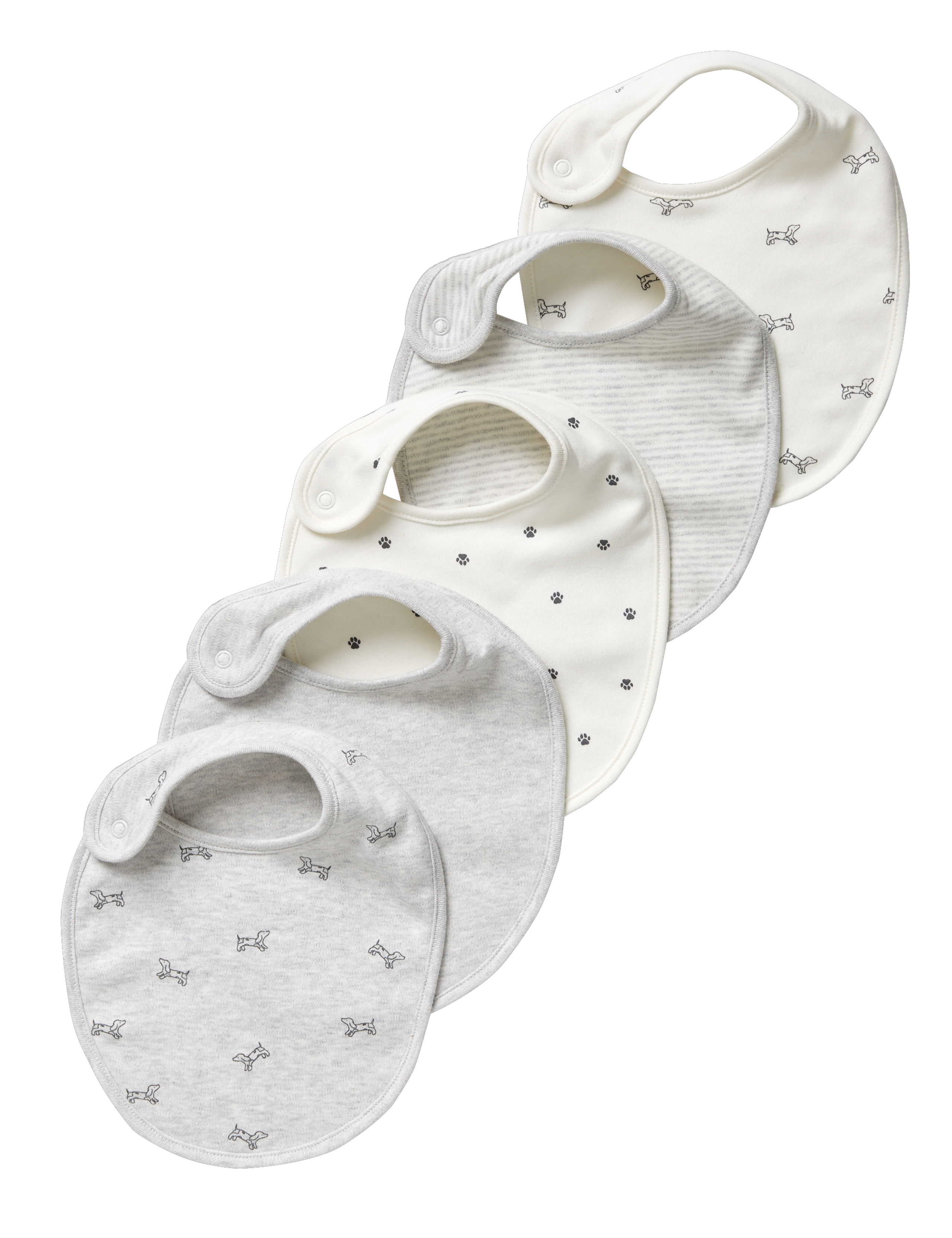 5pk Pure Cotton Dog Print Bibs 3 of 3