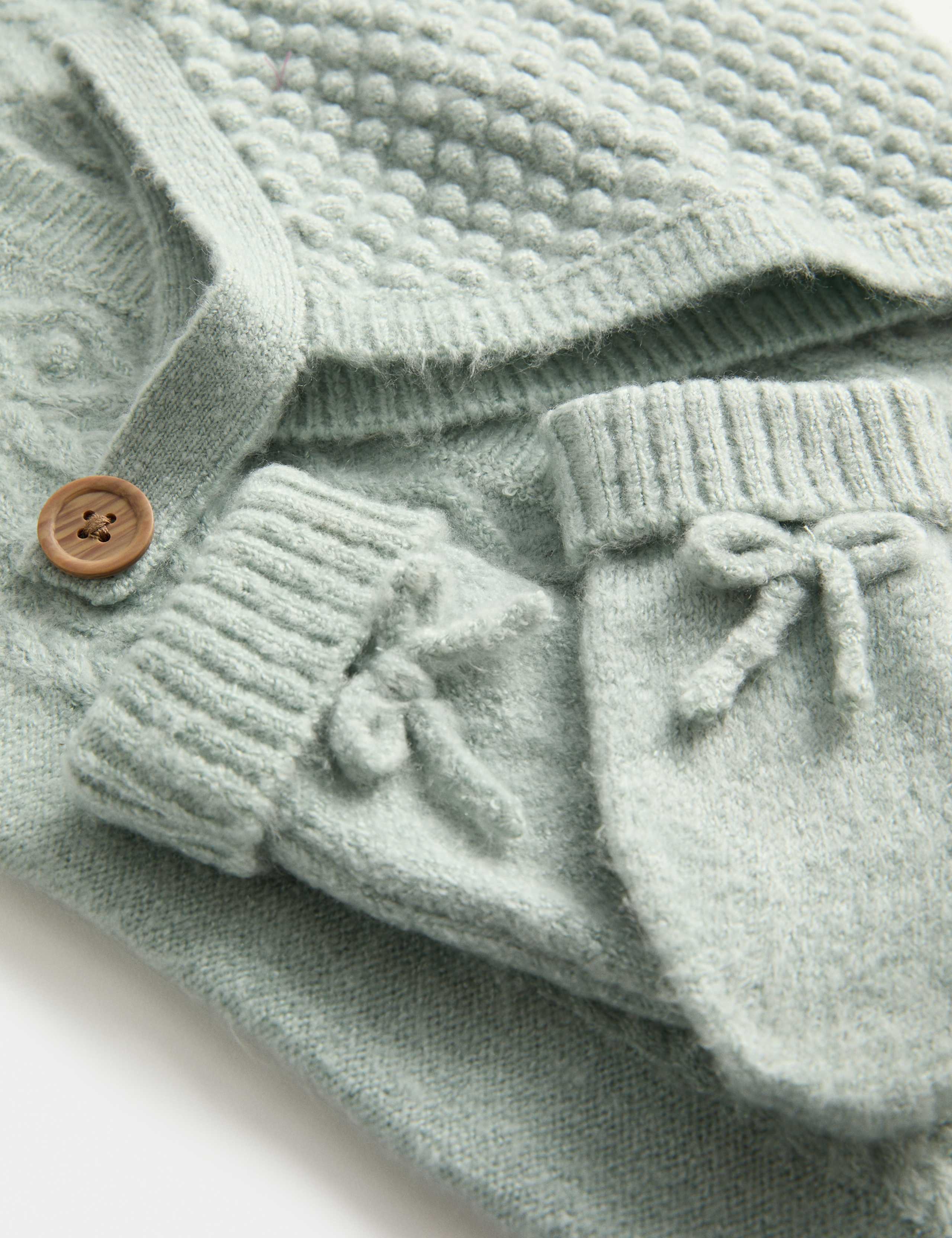 3pc Knitted All In One Set (7lbs-12 Mths) 2 of 3