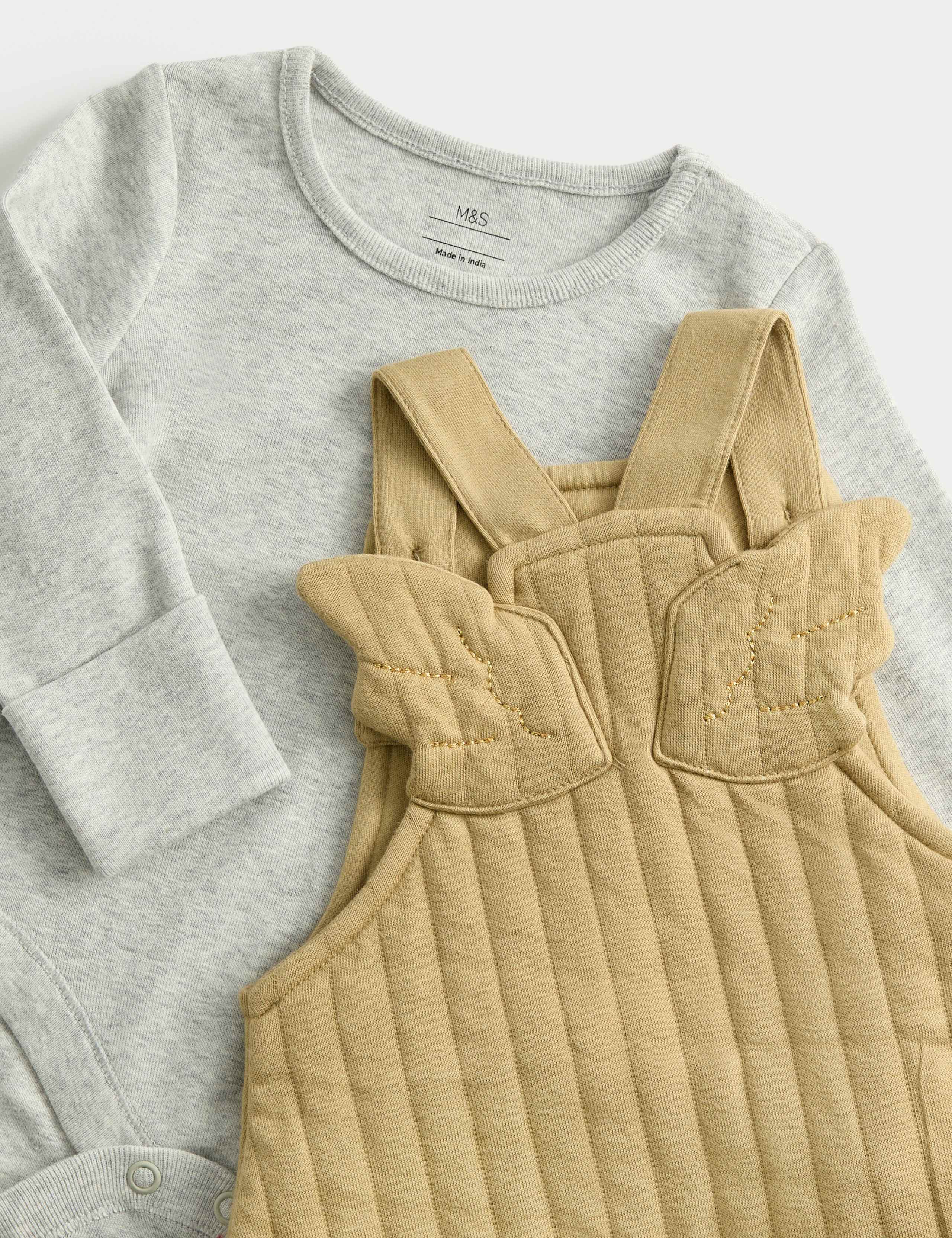 2pc Cotton Rich Wings Dungaree Outfit (0-12 Mths) 2 of 3