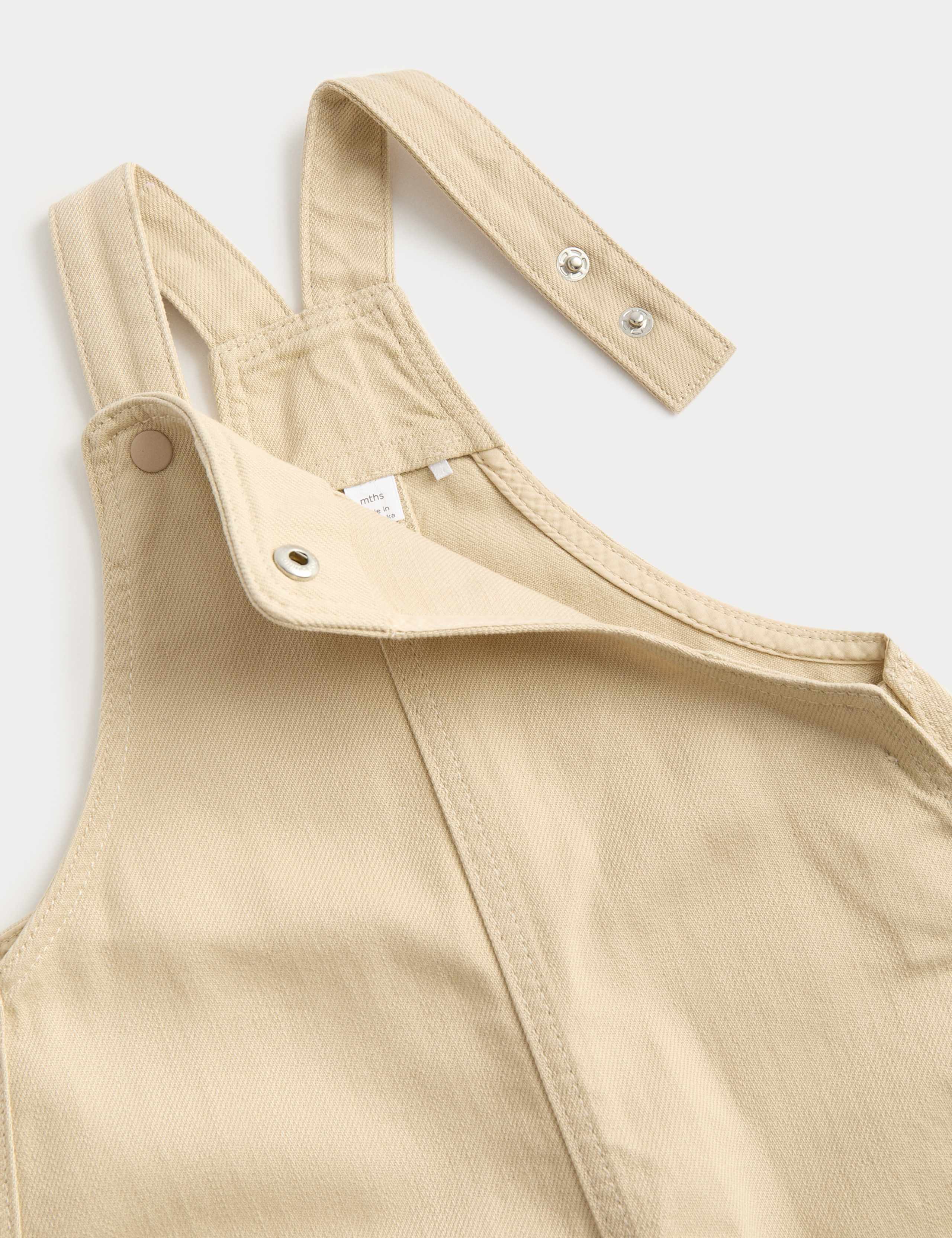 Cotton Rich Twill Dungarees (0-3 Years) 2 of 2