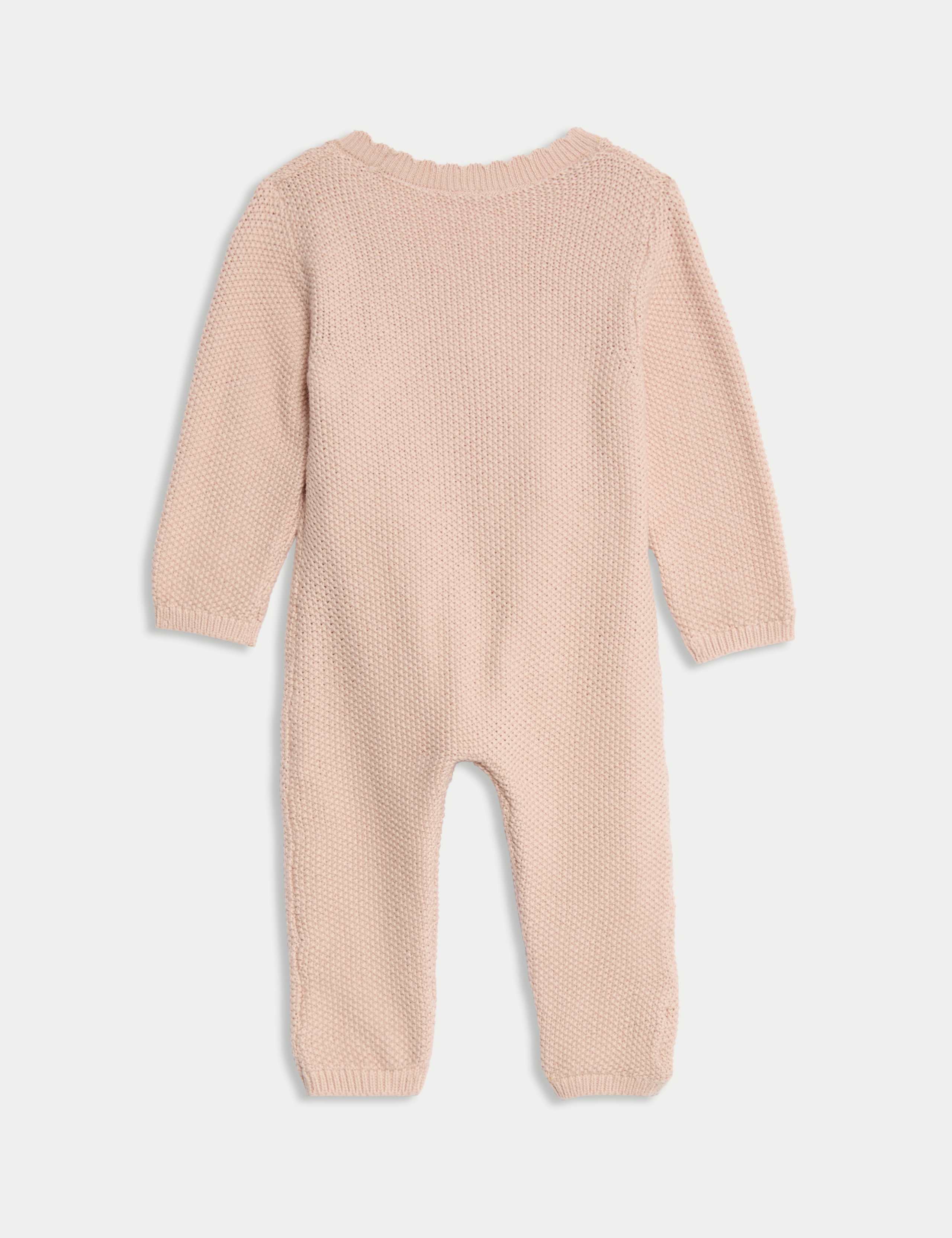 Pure Cotton Knitted All in One with Booties (0-12 Mths) 2 of 4