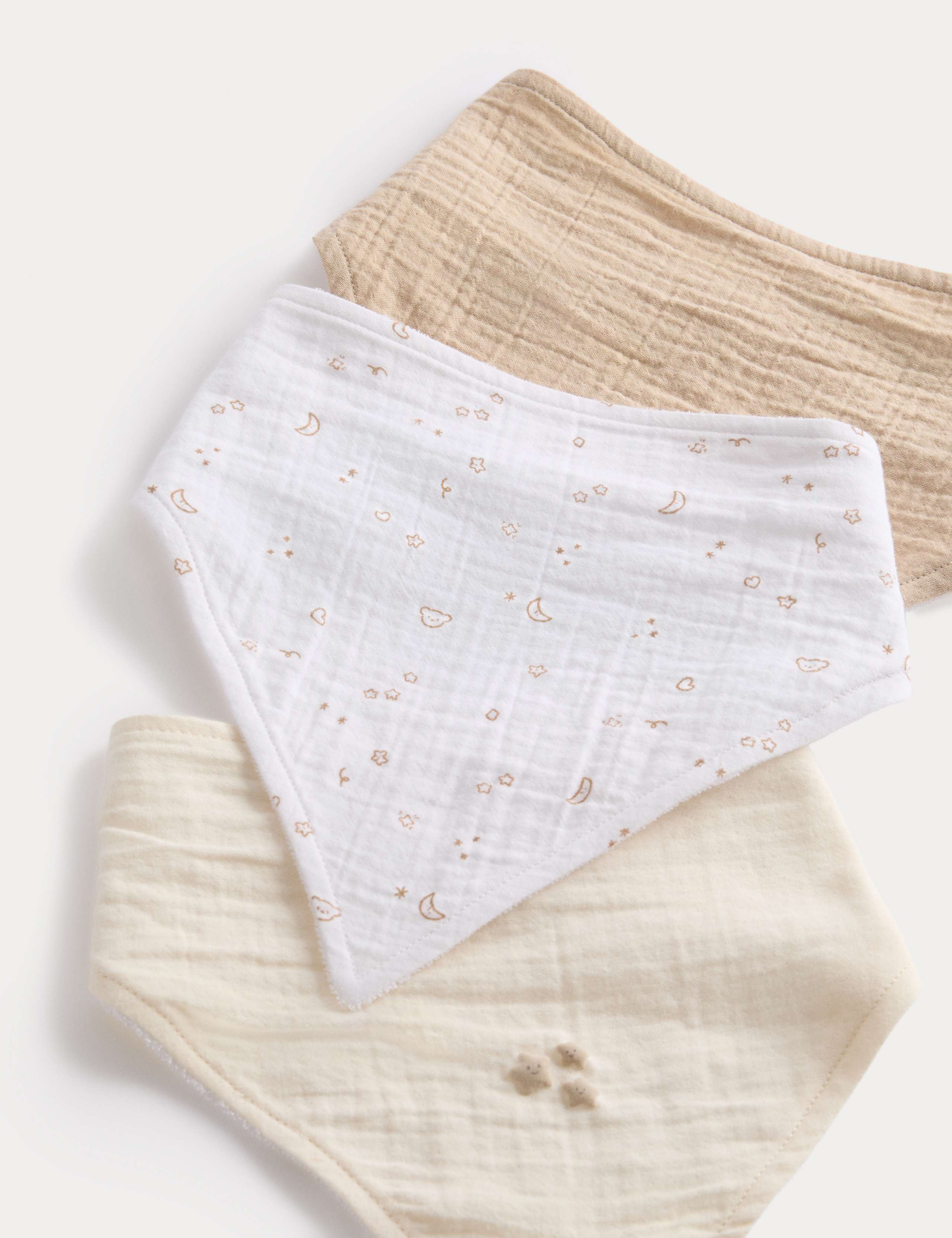 3 Pack Cotton Rich Patterned Bibs 3 of 3
