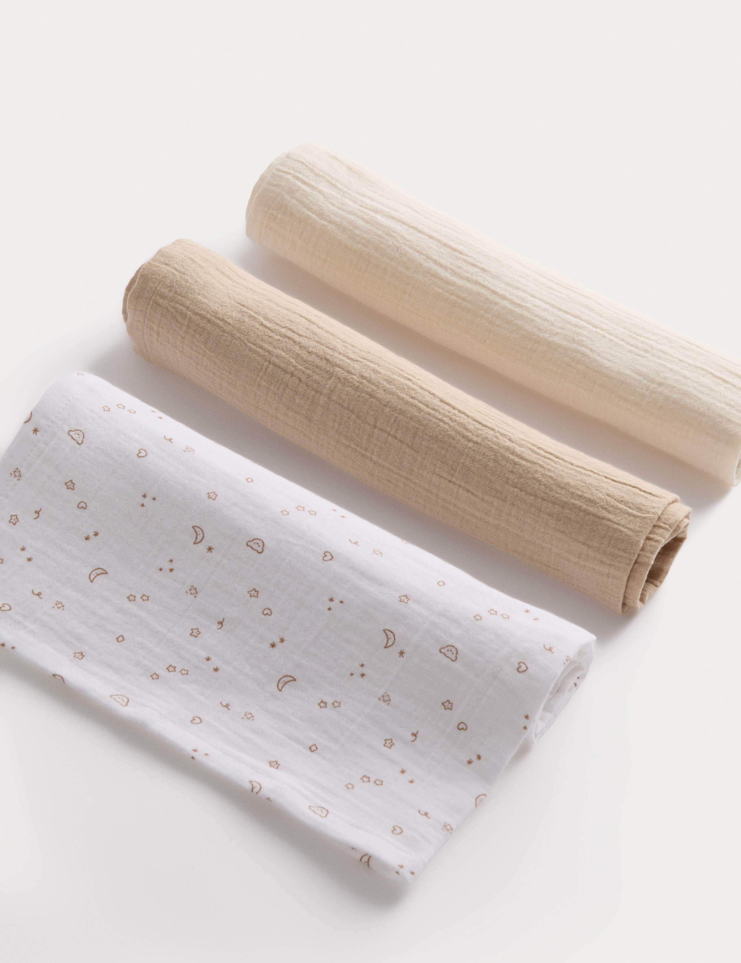 3 Pack Pure Cotton Muslins 1 of 2
