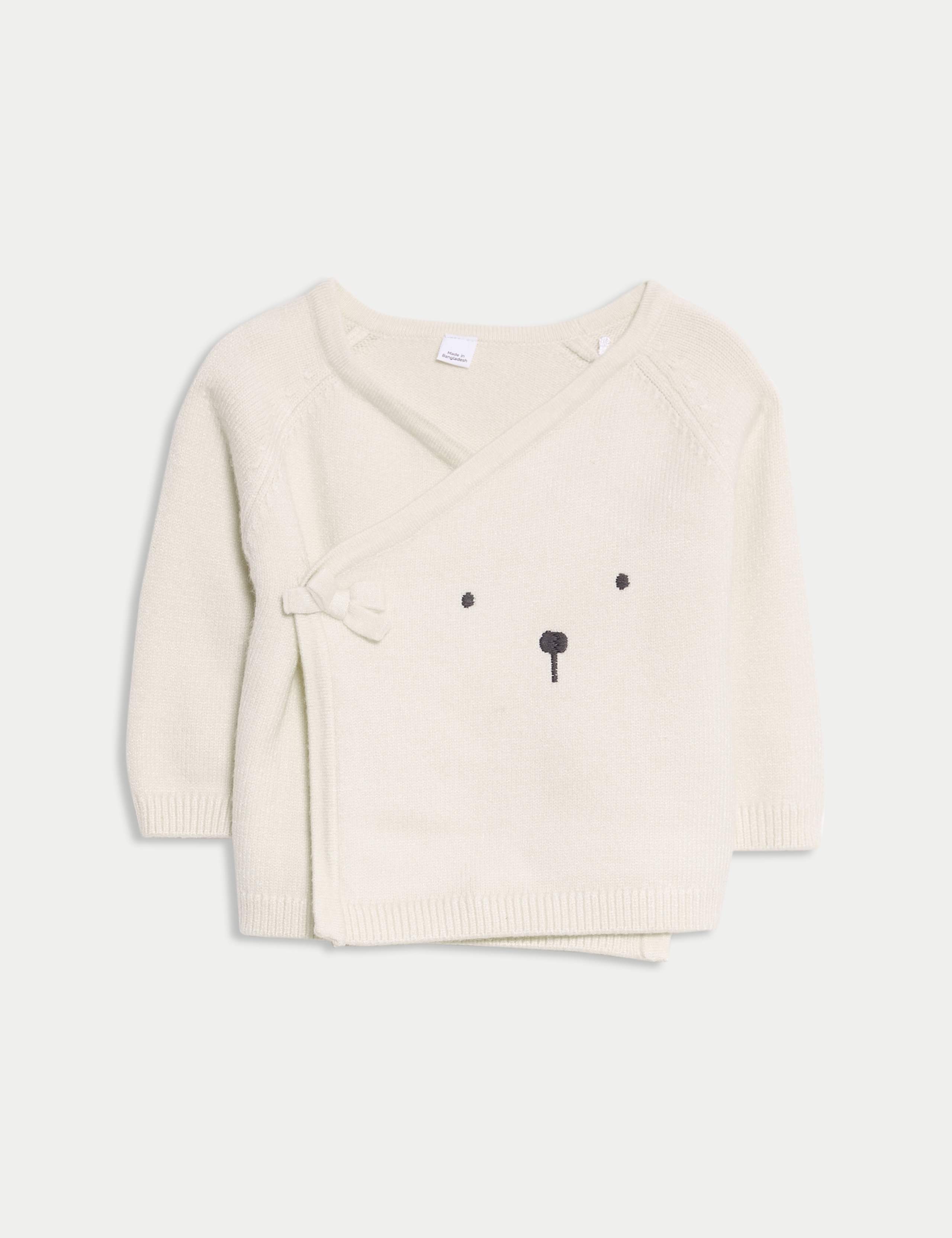 2pc Knitted Bear Wrap Outfit (0-12 Mths) 3 of 6