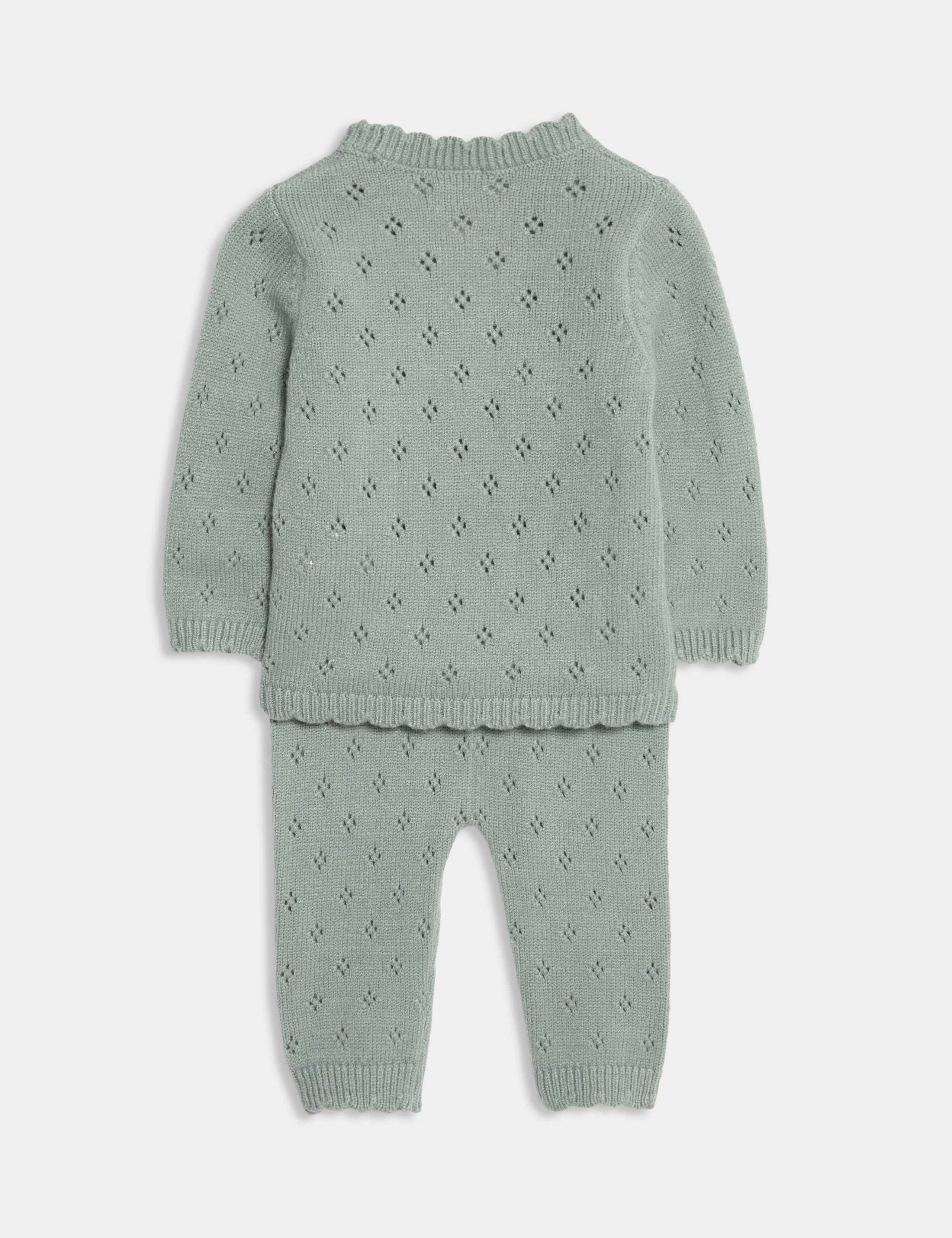 2pc Knitted Wrap Outfit (0-12 Mths) 2 of 6