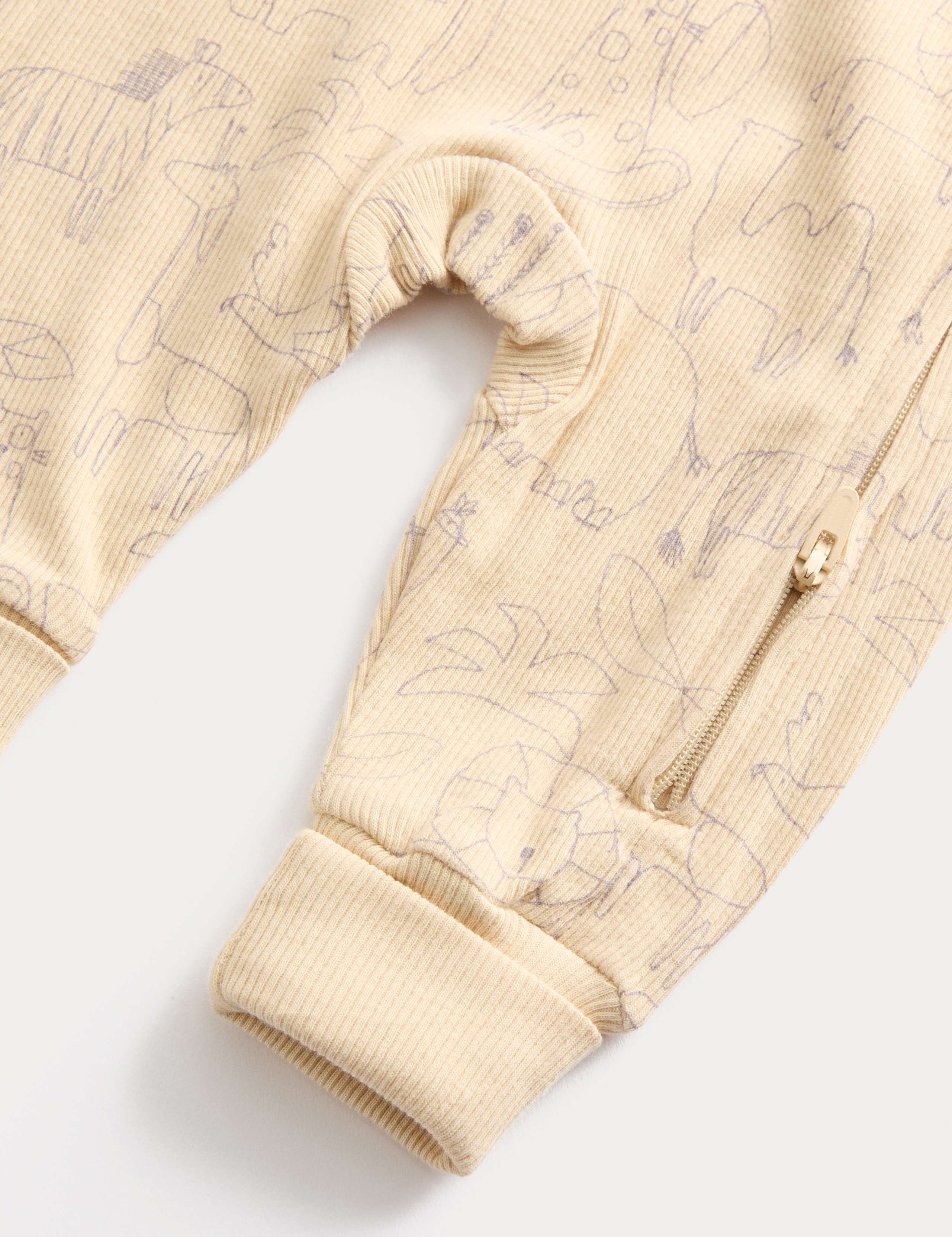 3pk Cotton Rich Ribbed Safari Sleepsuits (0-3 Yrs) 3 of 3