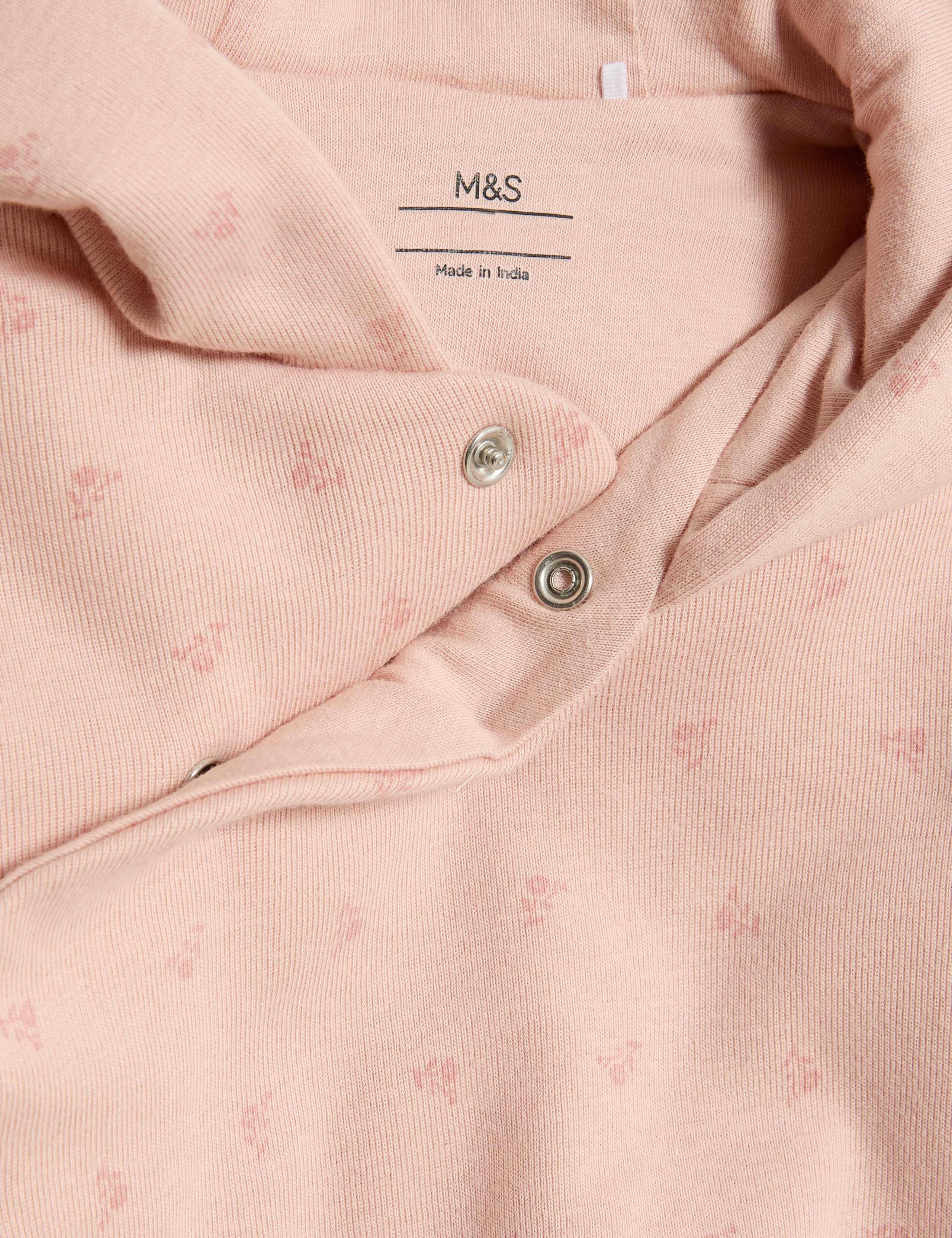 Pure Cotton Floral Wadded Jacket (0-12 Mths) 3 of 3