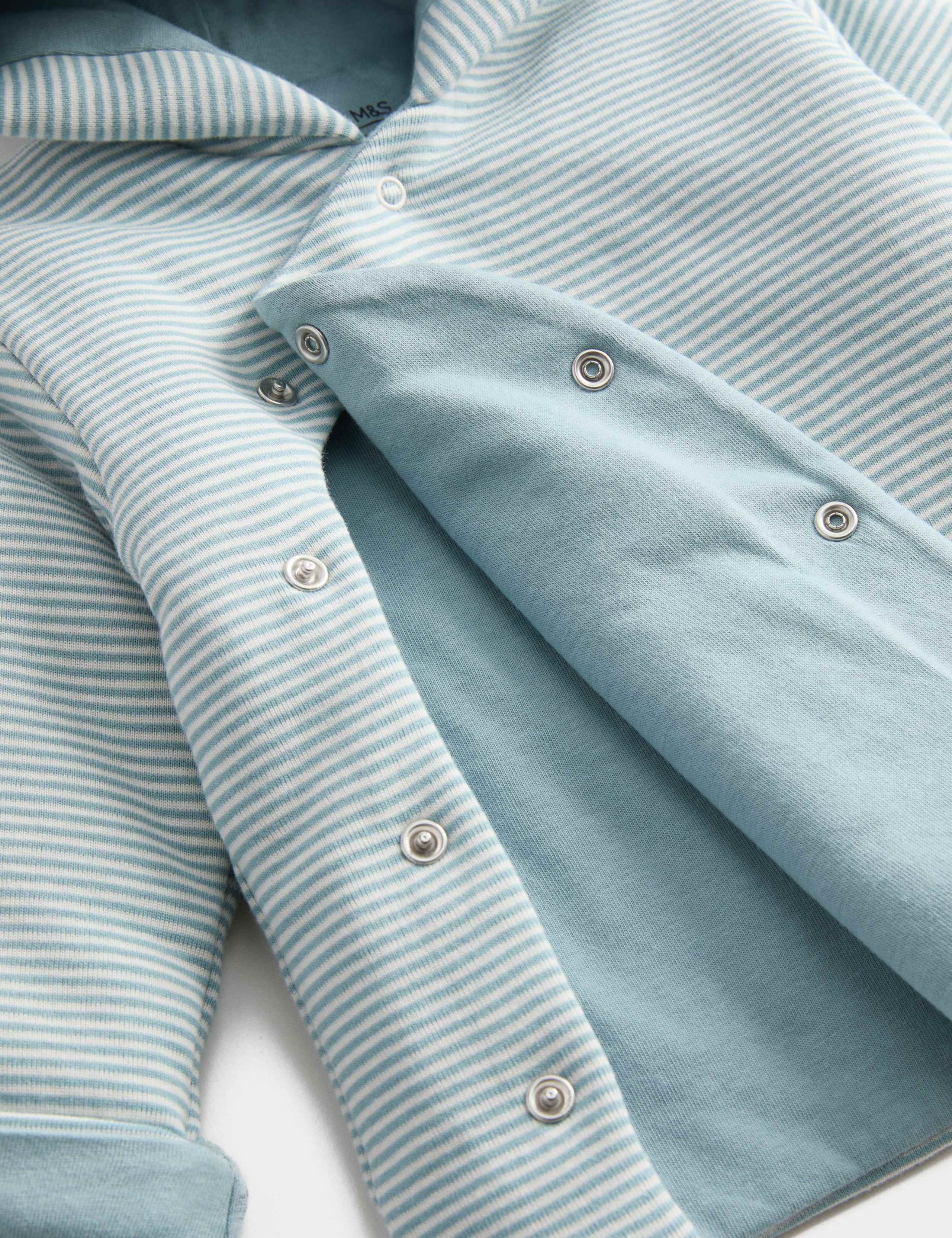 Pure Cotton Striped Wadded Jacket (0-12 Mths) 2 of 2