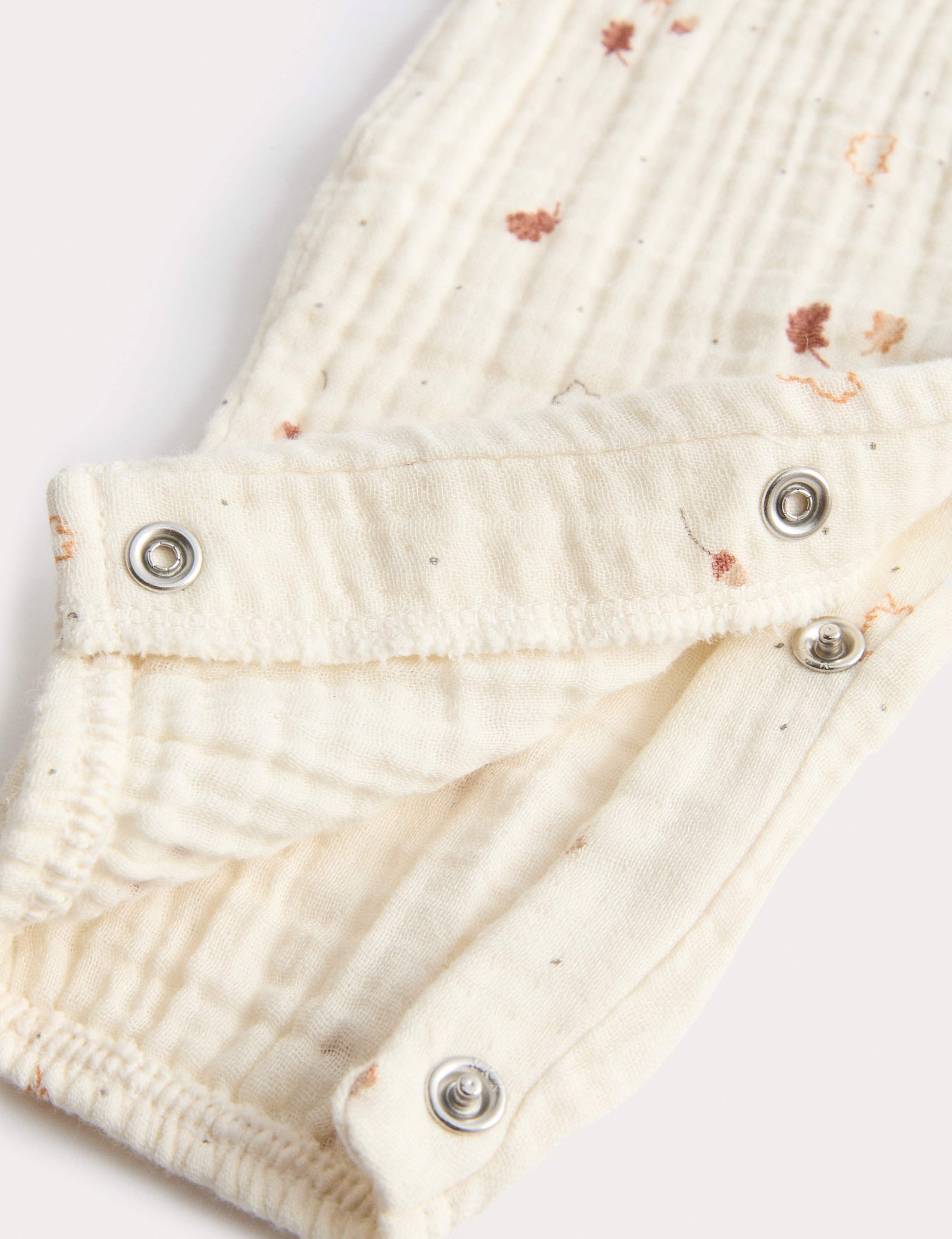 Pure Cotton Woven Leaf Collared All In One (0-12 Mths) 3 of 3