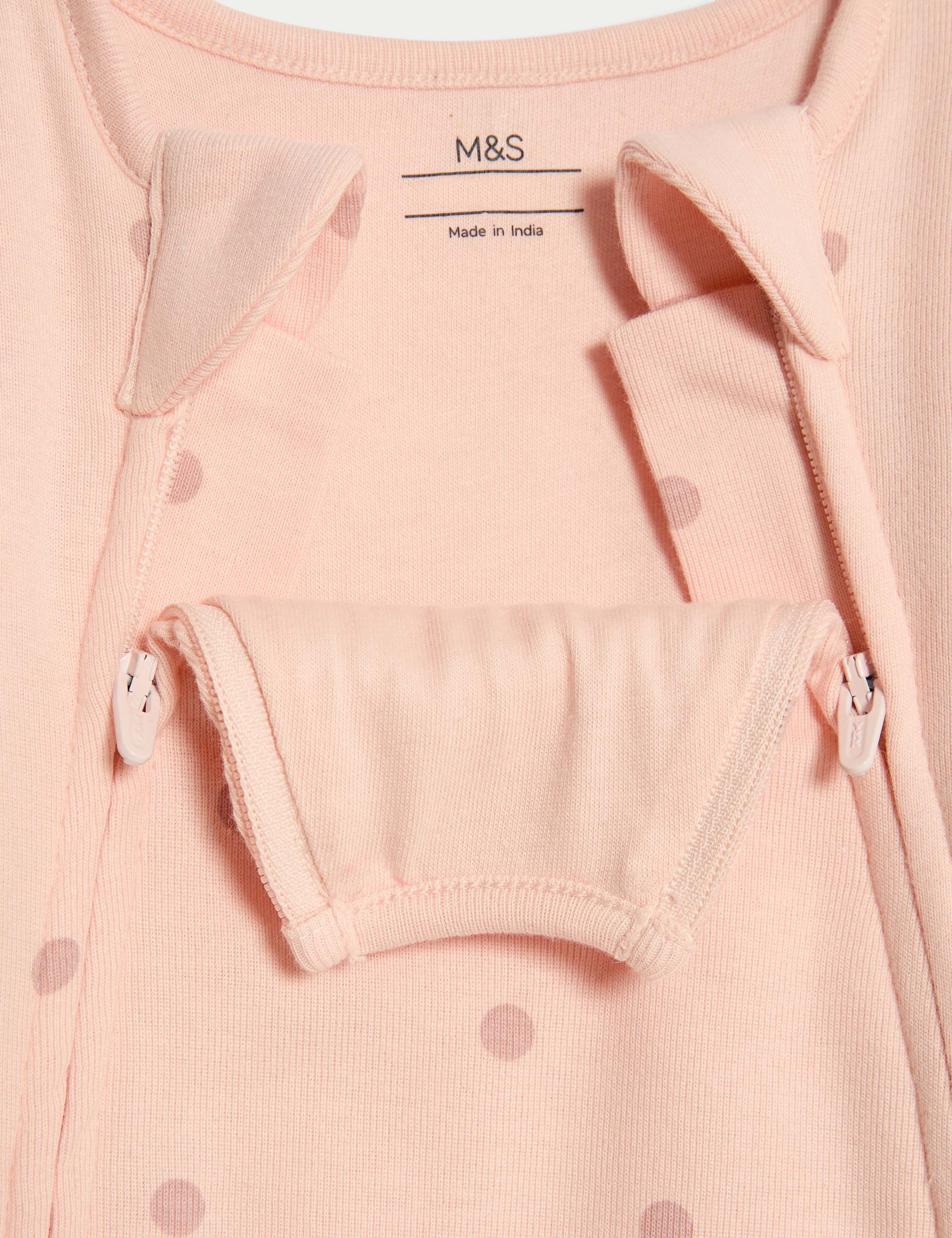 Pure Cotton 2.5 Tog Double Zip Sleepsuit (0-12 Mths) 3 of 3