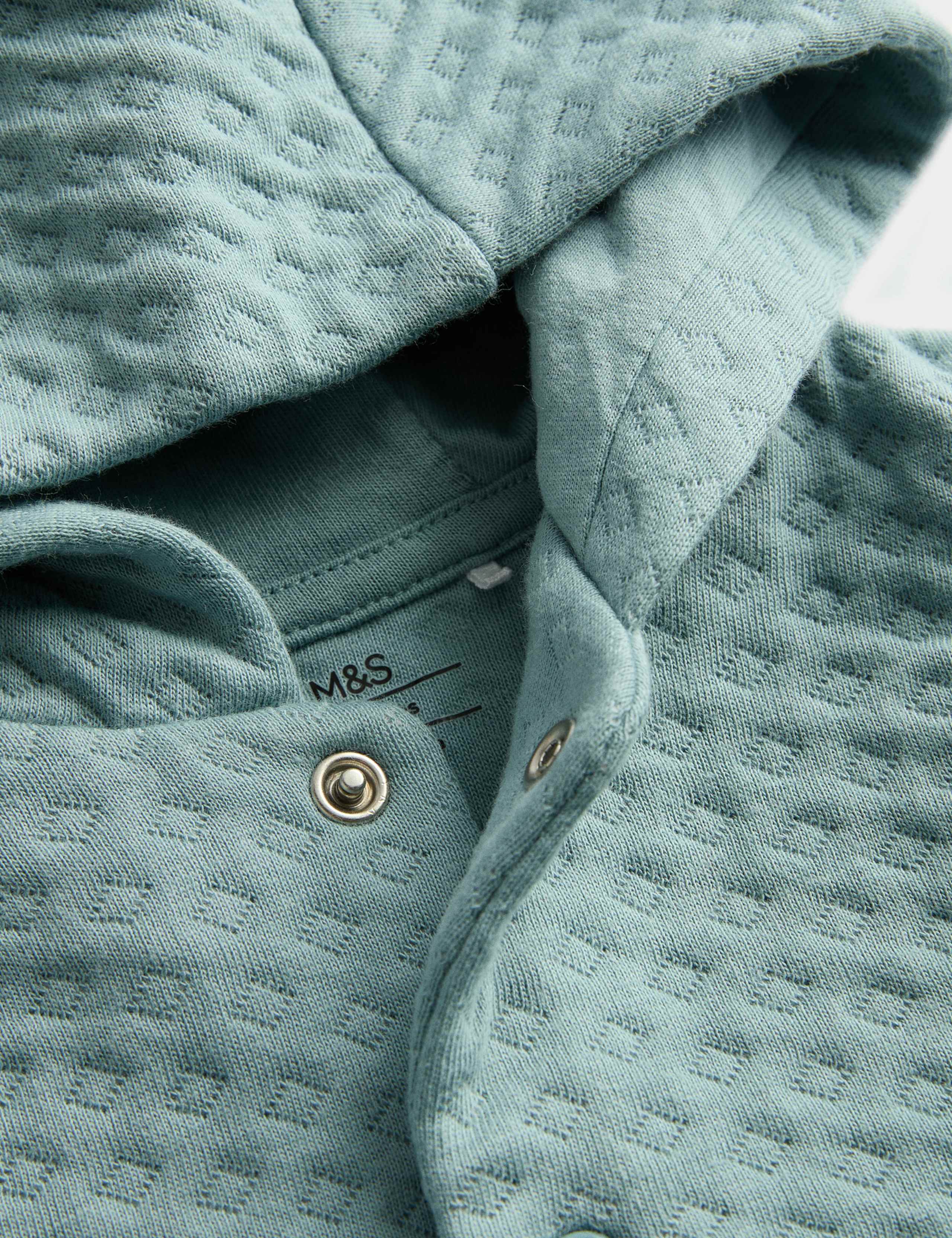 2pc Cotton Rich Quilted Hooded Wrap Outfit (0-12 Mths) 3 of 4